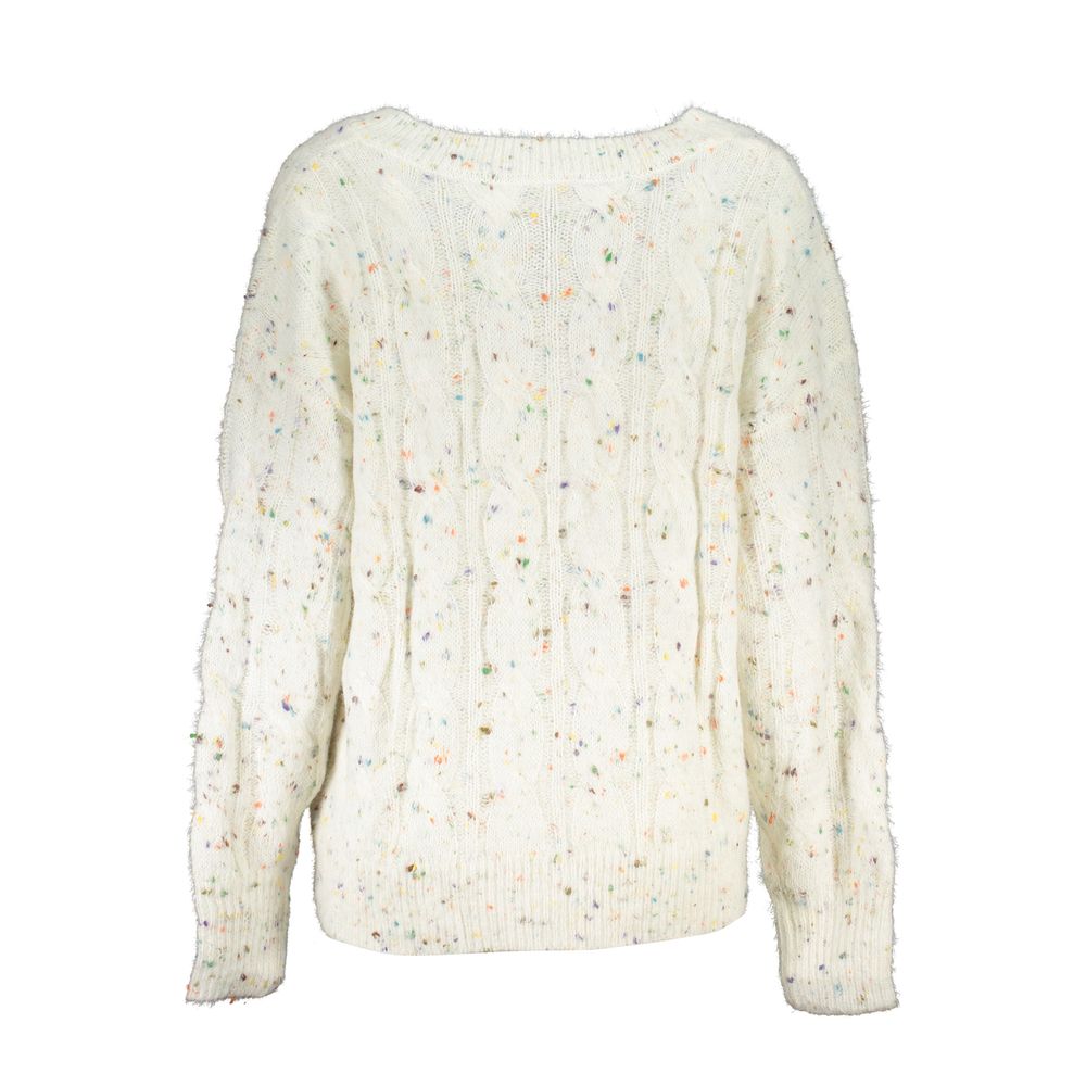 Desigual – Schicker Pullover mit V-Ausschnitt und Logodetail im Kontrast
