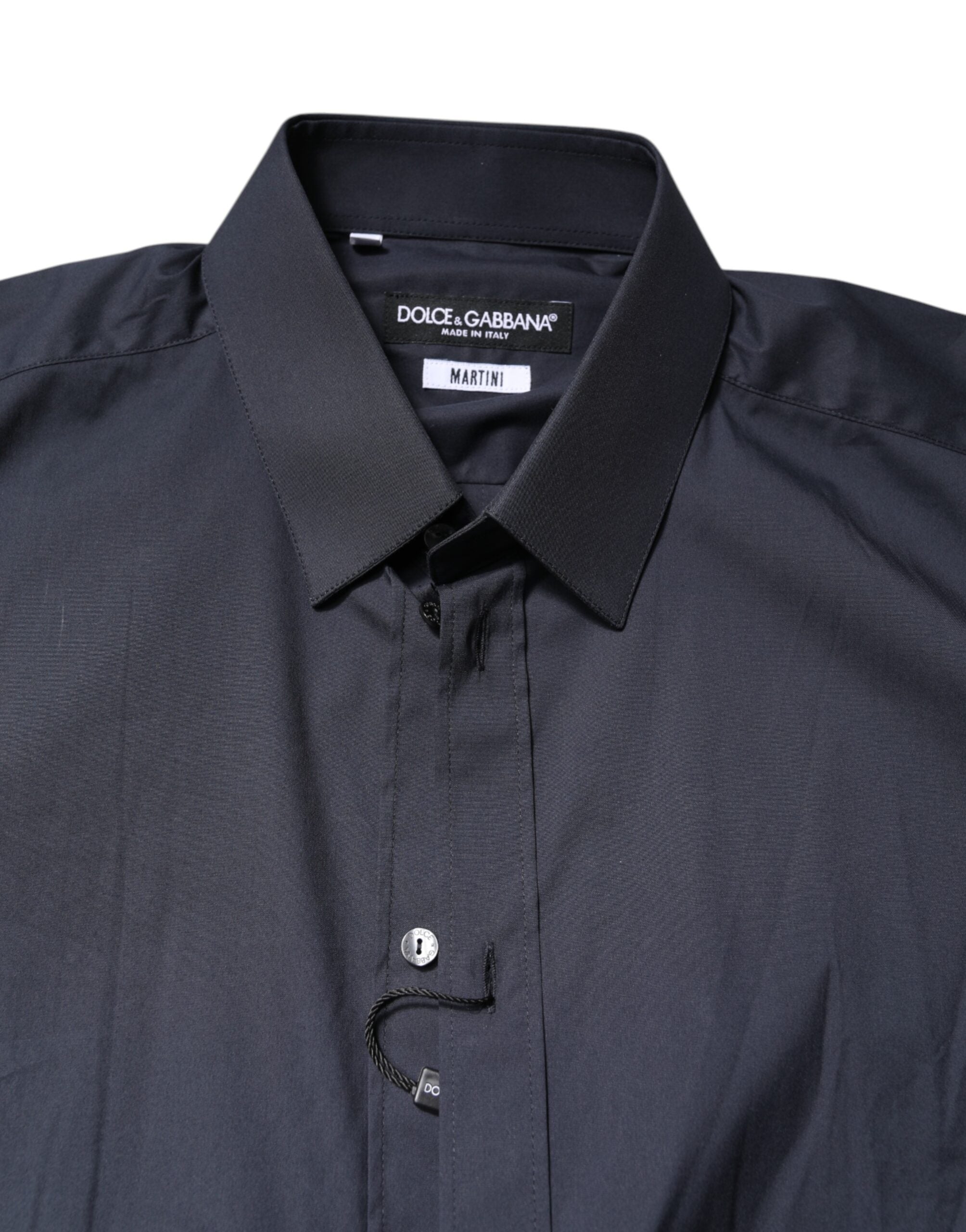 Dolce &amp; Gabbana Dunkelblaues MARTINI-Baumwollhemd