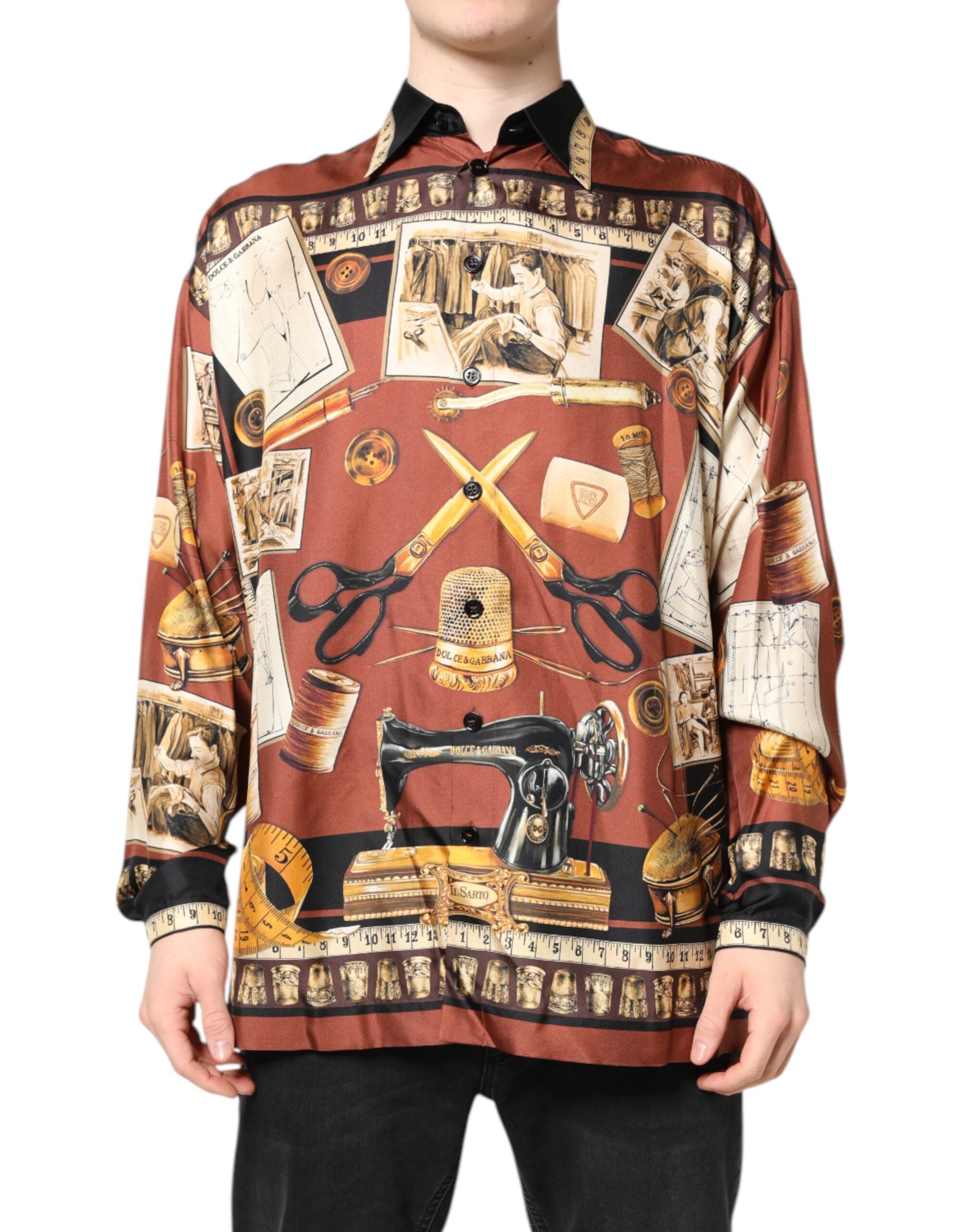 Dolce &amp; Gabbana – Freizeithemd aus Seide mit mehrfarbigem Tailor-Print