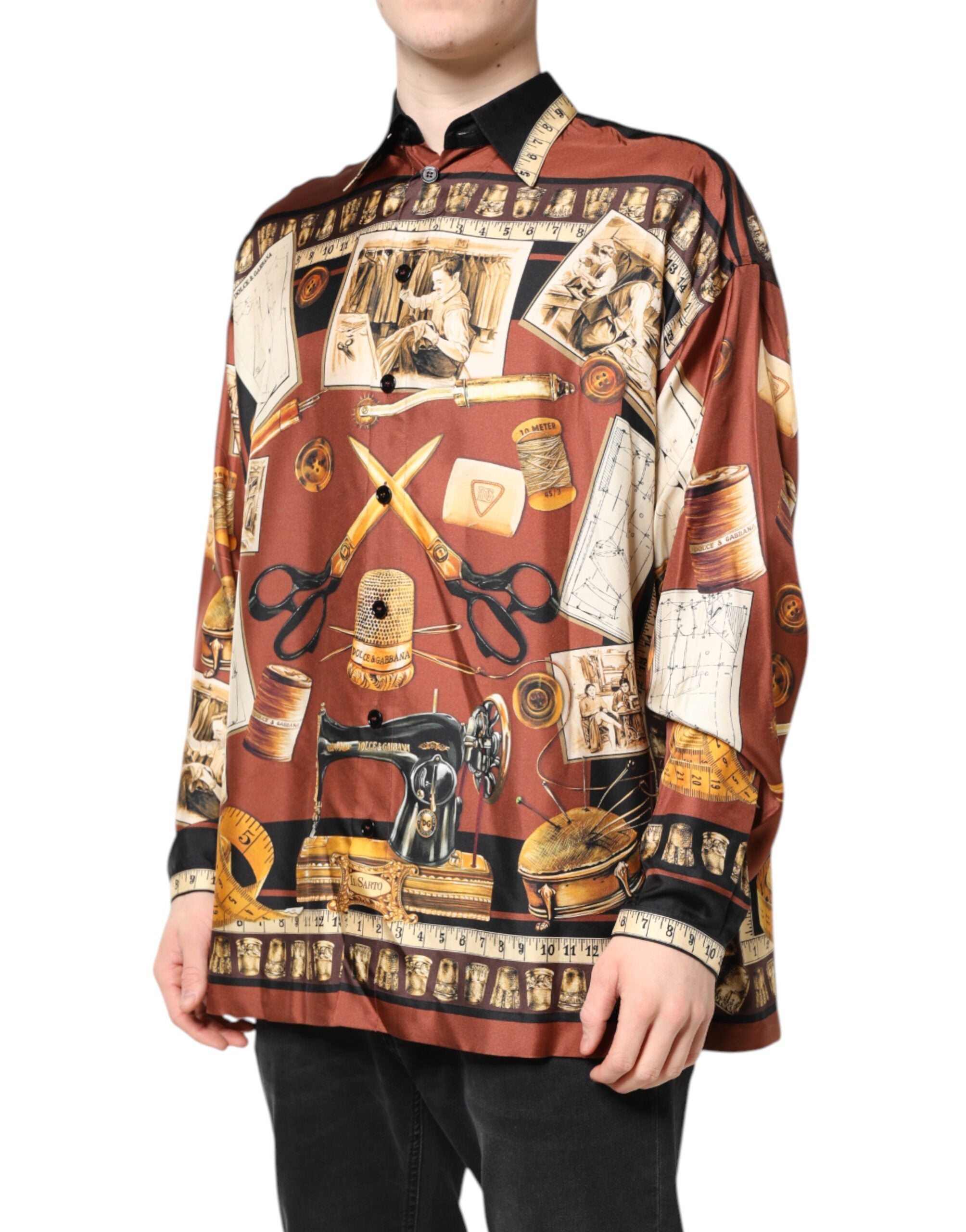 Dolce &amp; Gabbana – Freizeithemd aus Seide mit mehrfarbigem Tailor-Print
