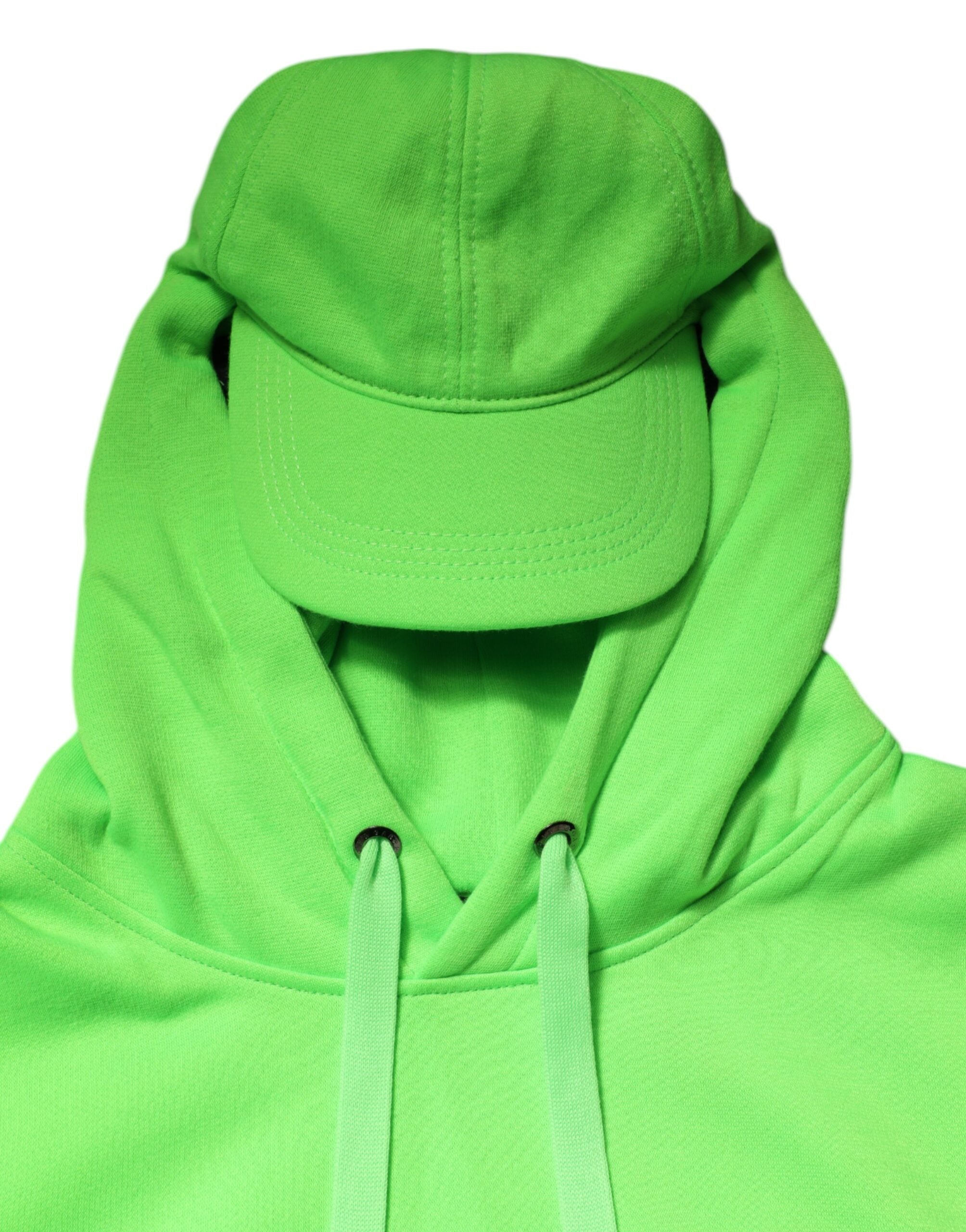Pulover sport cu glugă din poliester verde Dolce &amp; Gabbana