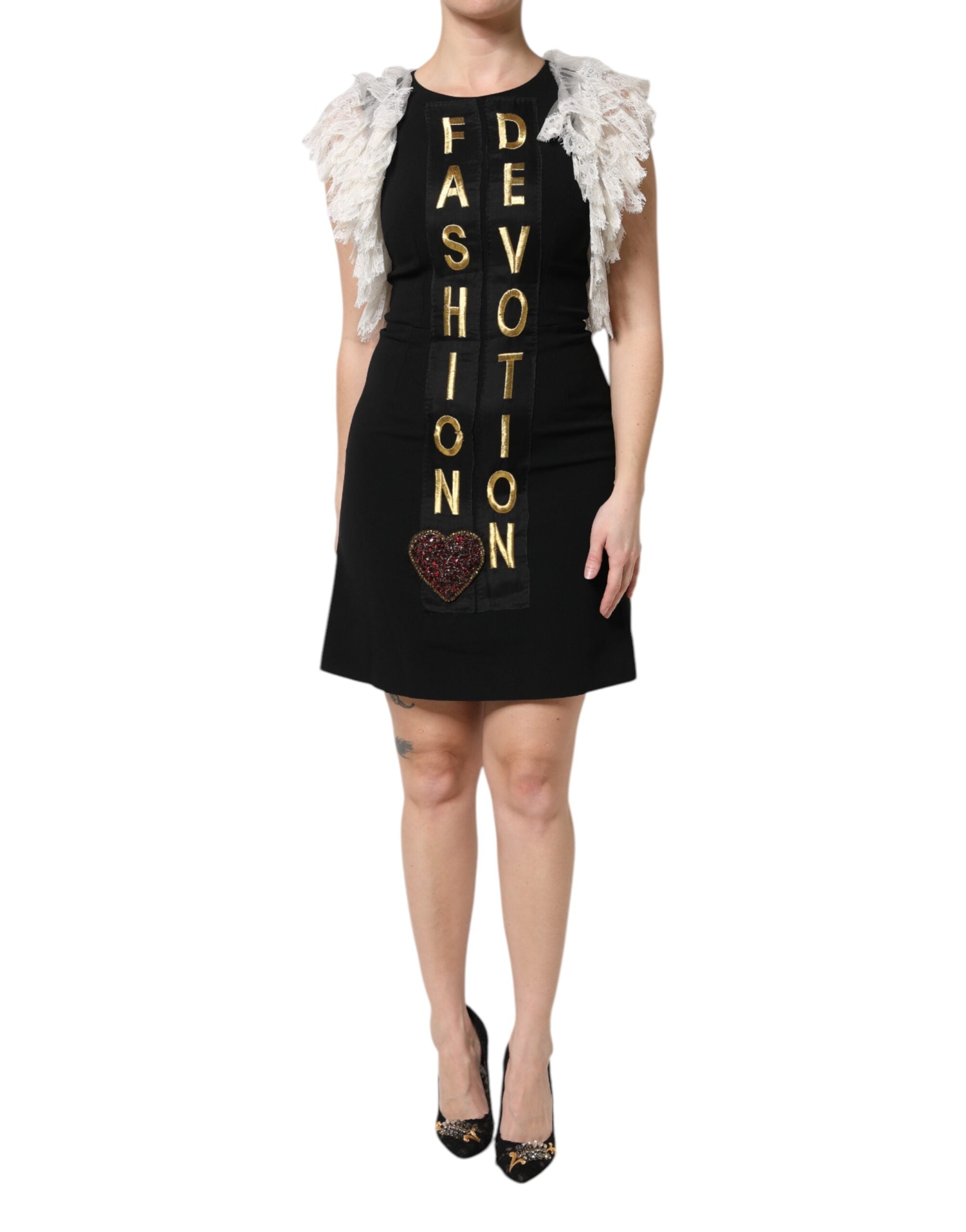 Rochie mini Dolce &amp; Gabbana Black Fashion Devotion Embellish