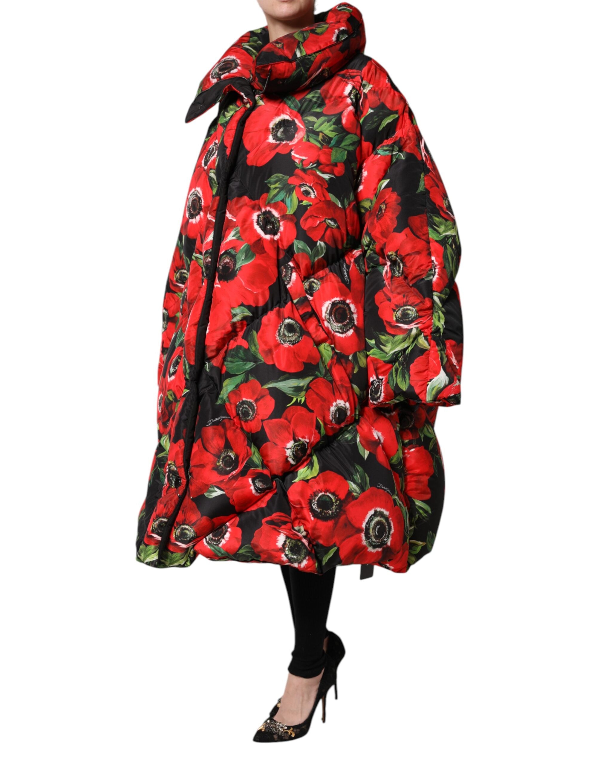 Dolce &amp; Gabbana – Wattierte Jacke mit durchgehendem Reißverschluss und mehrfarbigem Blumenmuster