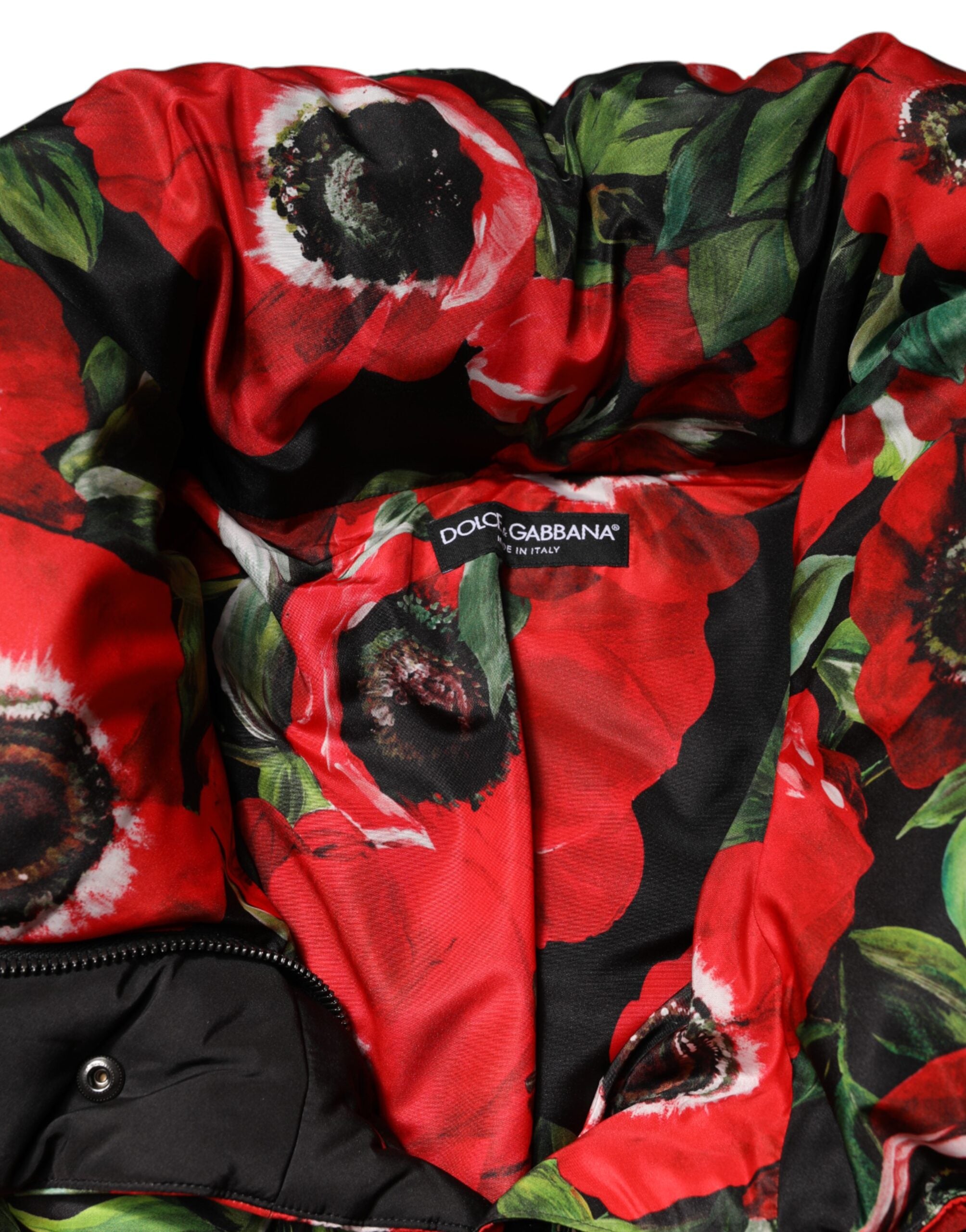 Dolce &amp; Gabbana – Wattierte Jacke mit durchgehendem Reißverschluss und mehrfarbigem Blumenmuster