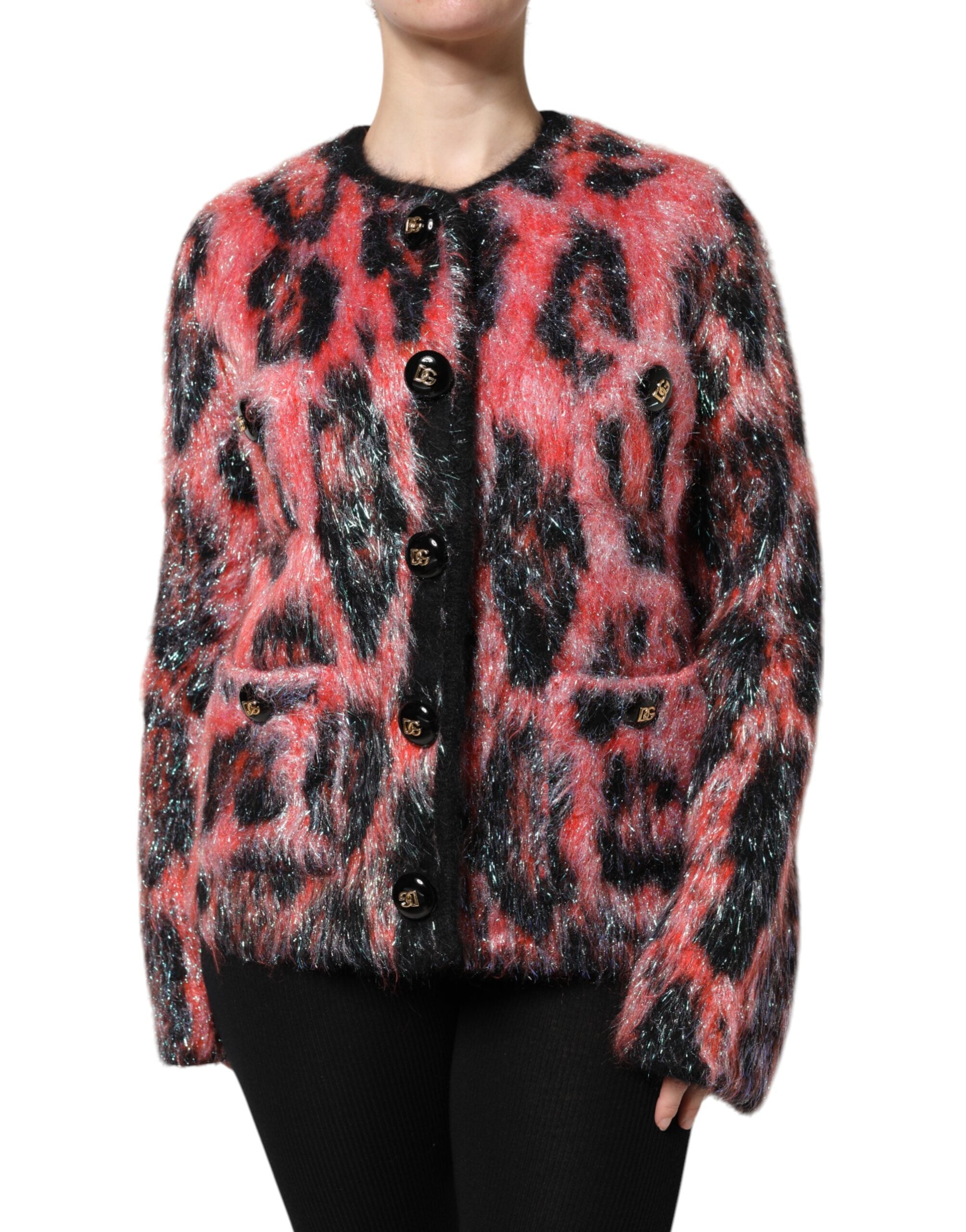 Dolce &amp; Gabbana – Roter Cardigan aus Mohairwolle mit Knopfleiste