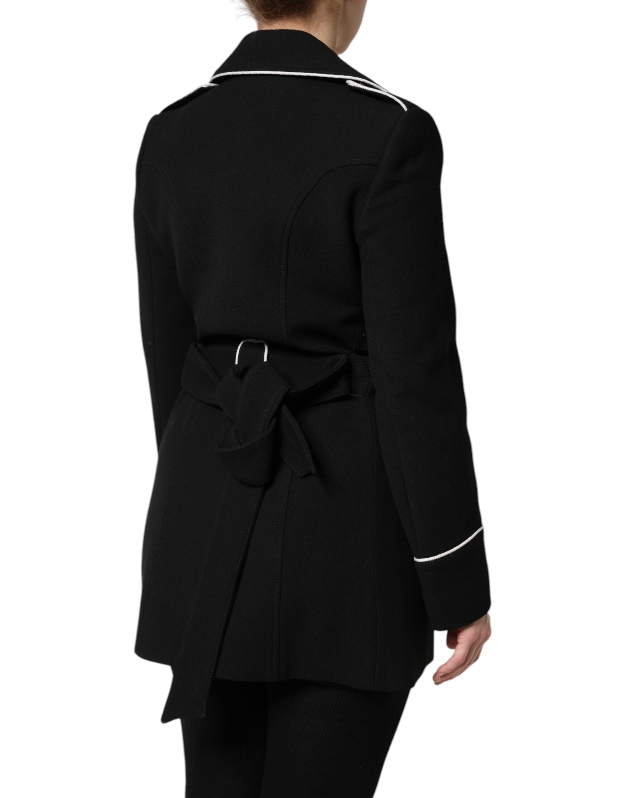 Dolce &amp; Gabbana – Zweireihiger Blazer aus schwarzer Wolle
