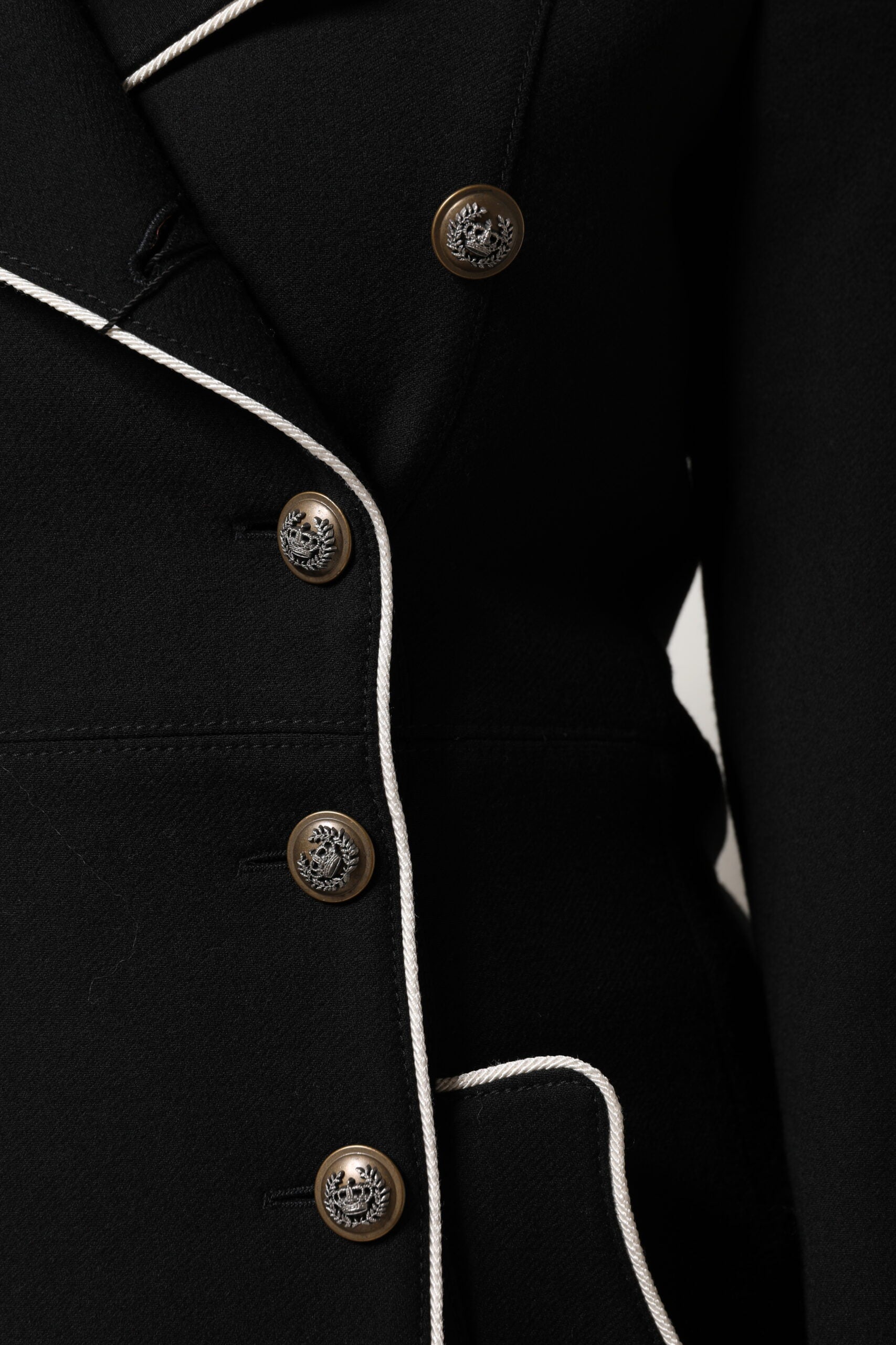 Dolce &amp; Gabbana – Zweireihiger Blazer aus schwarzer Wolle