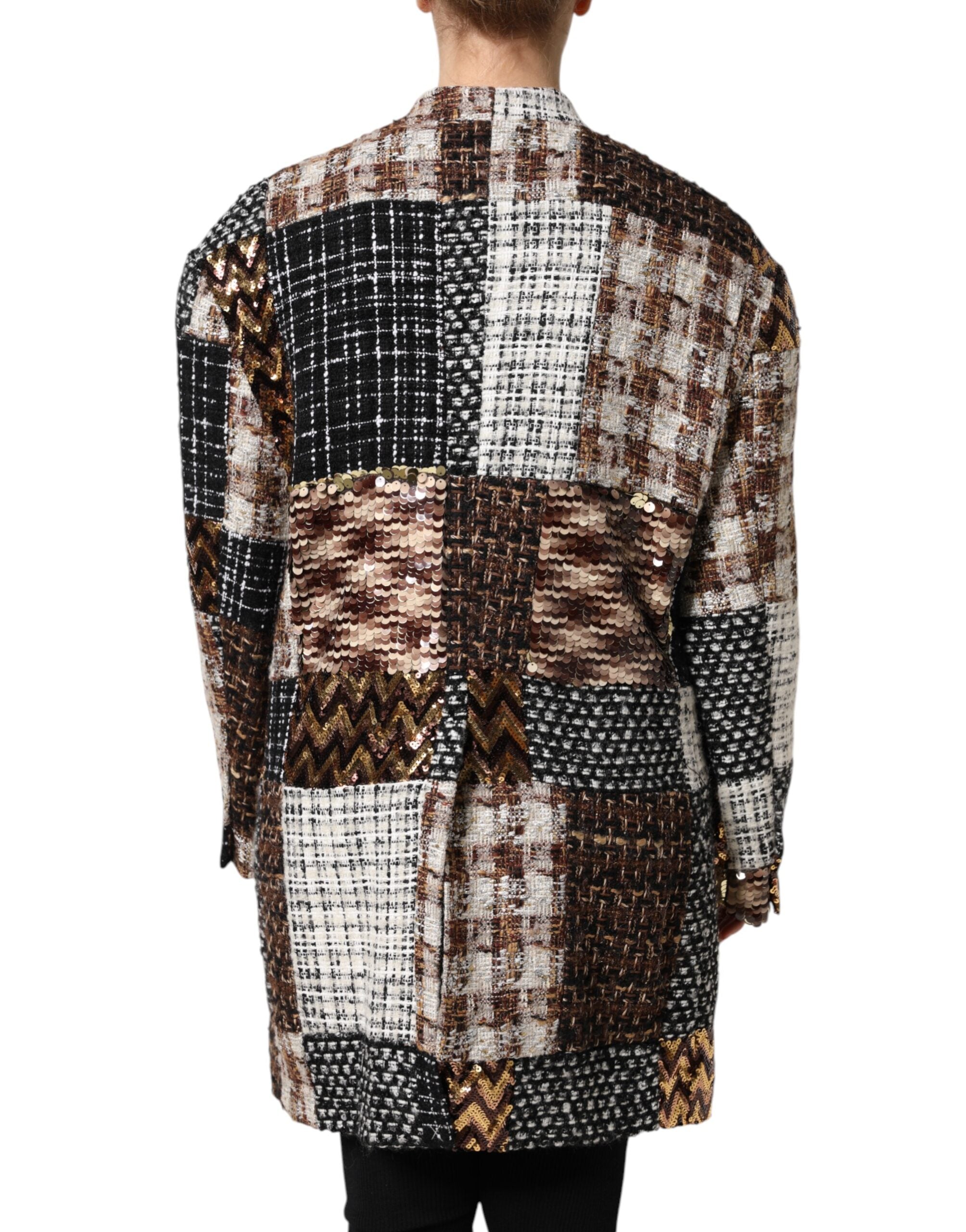 Dolce &amp; Gabbana – Mehrfarbige Patchwork-Button-Down-Jacke