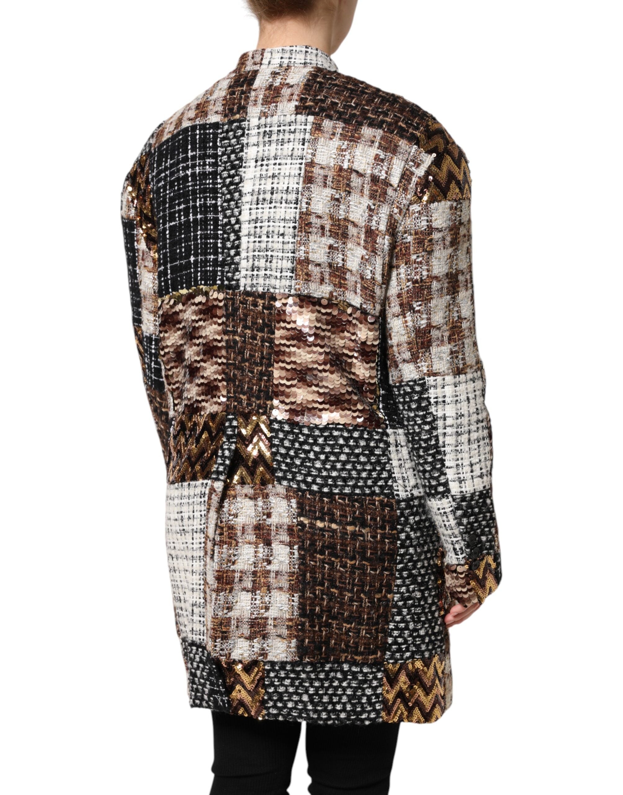 Dolce &amp; Gabbana – Mehrfarbige Patchwork-Button-Down-Jacke