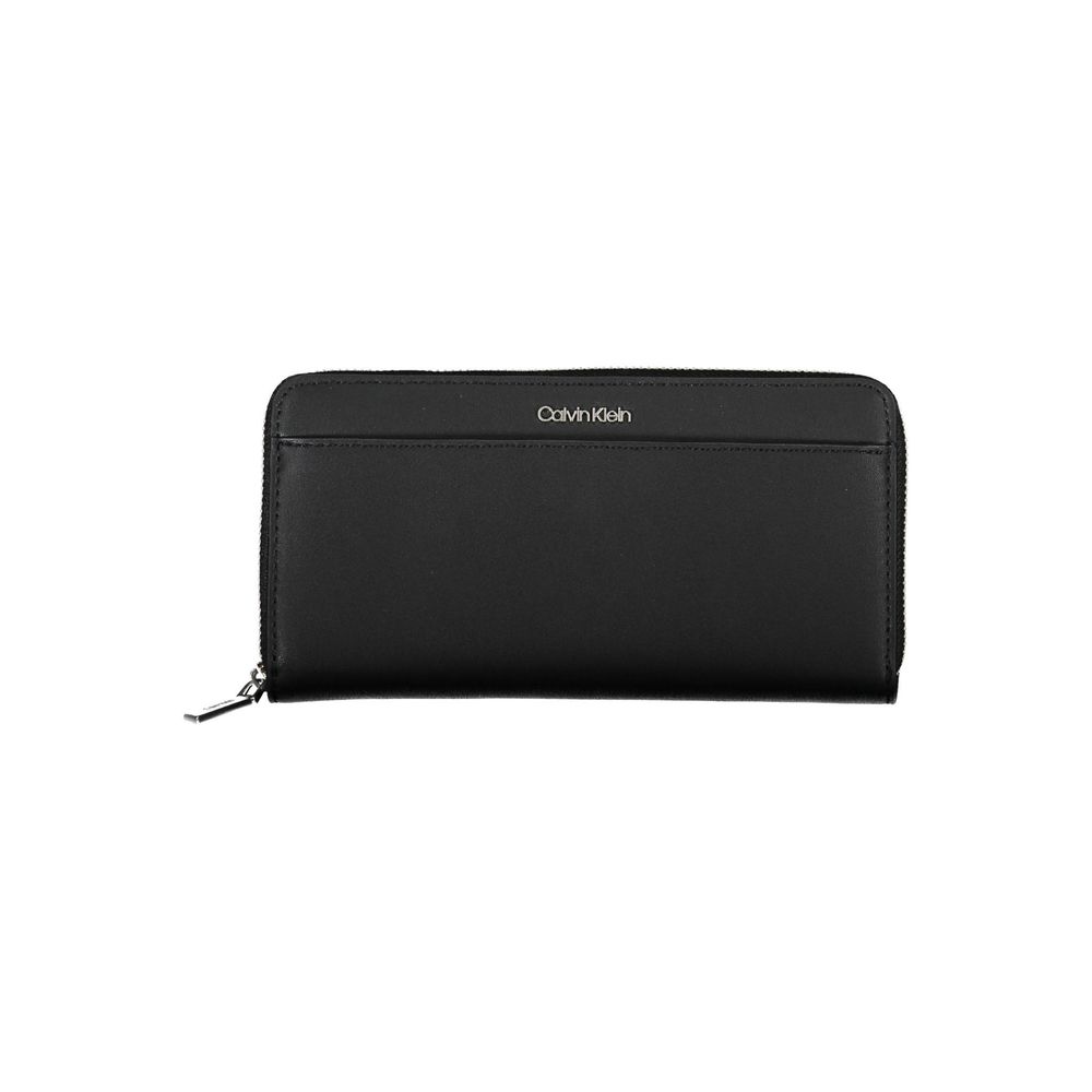 Portofel negru din polietilenă pentru femei Calvin Klein