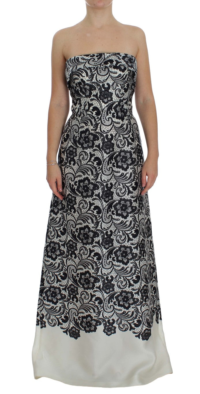 Dolce &amp; Gabbana Elegantes Korsett-Maxikleid aus Seidenspitze