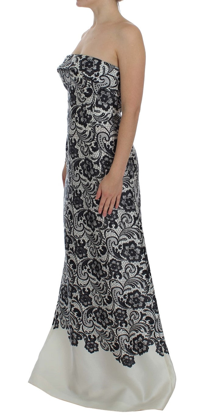 Dolce &amp; Gabbana Elegantes Korsett-Maxikleid aus Seidenspitze