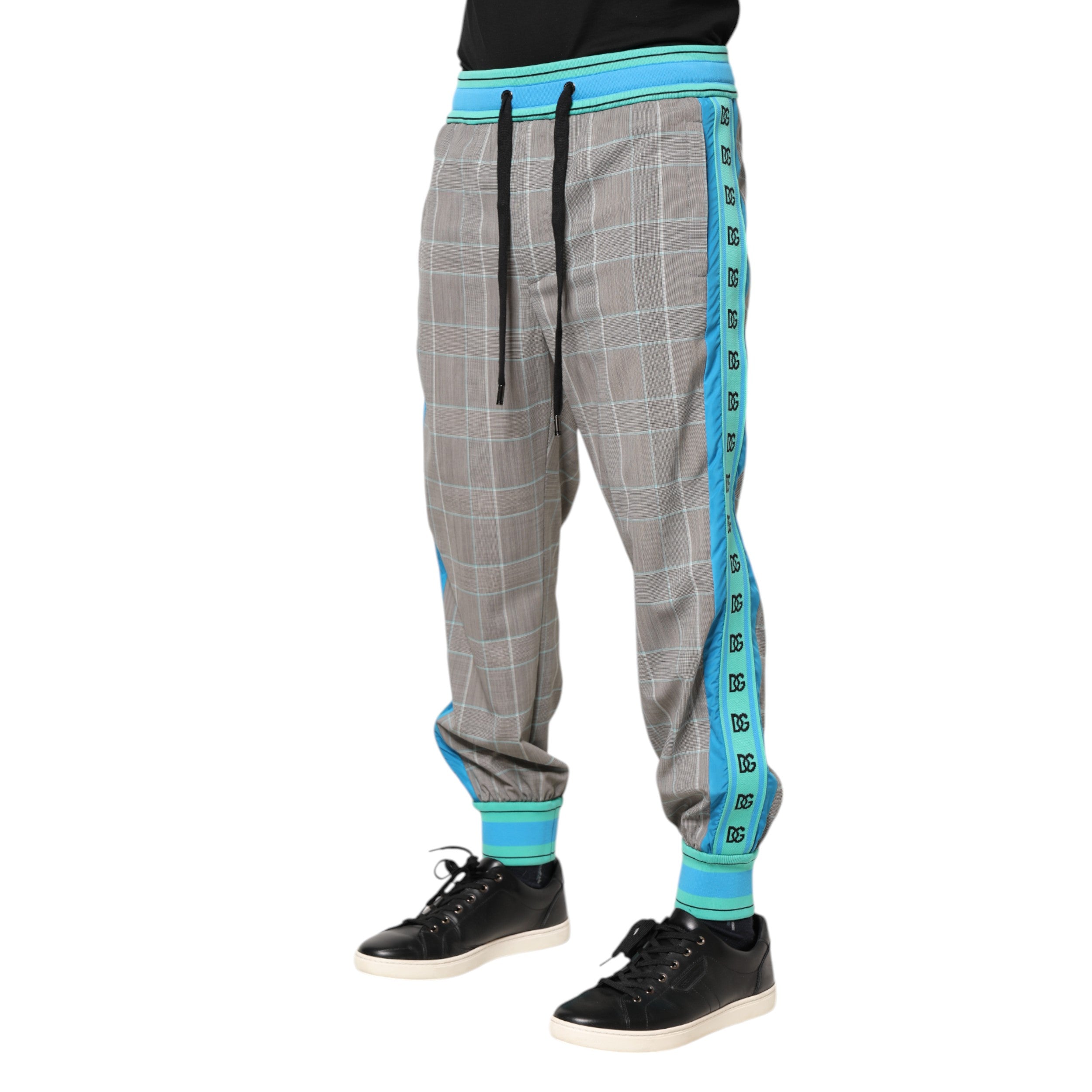 Dolce &amp; Gabbana Pantaloni sport multicolori din bumbac pentru bărbați