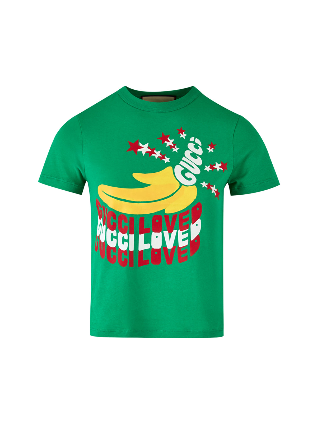 Grünes Baumwoll-Logo-T-Shirt von Gucci