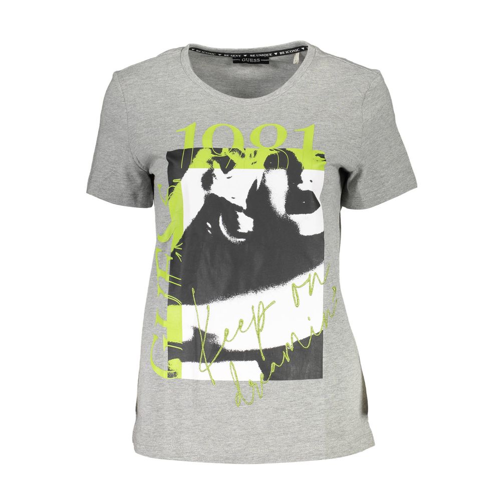 Guess Jeans – Unisex-T-Shirt aus grauer Baumwolle