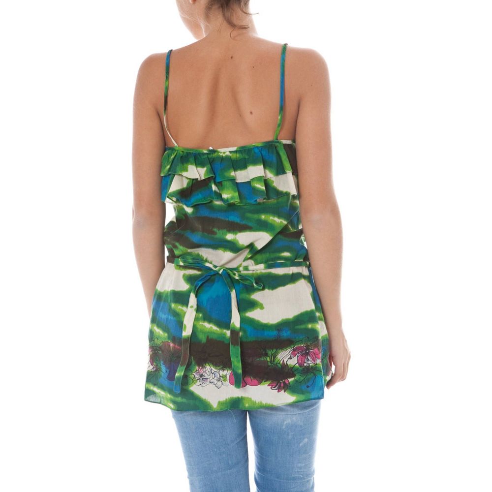 John Galliano Grünes Unisex-Tanktop aus Baumwolle