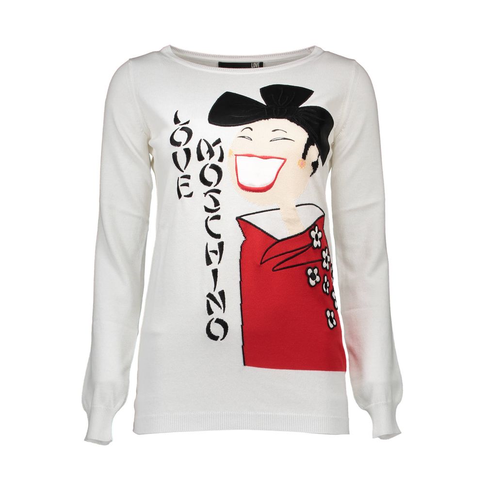 Love Moschino Weißer Pullover für Damen aus anderen Fasern