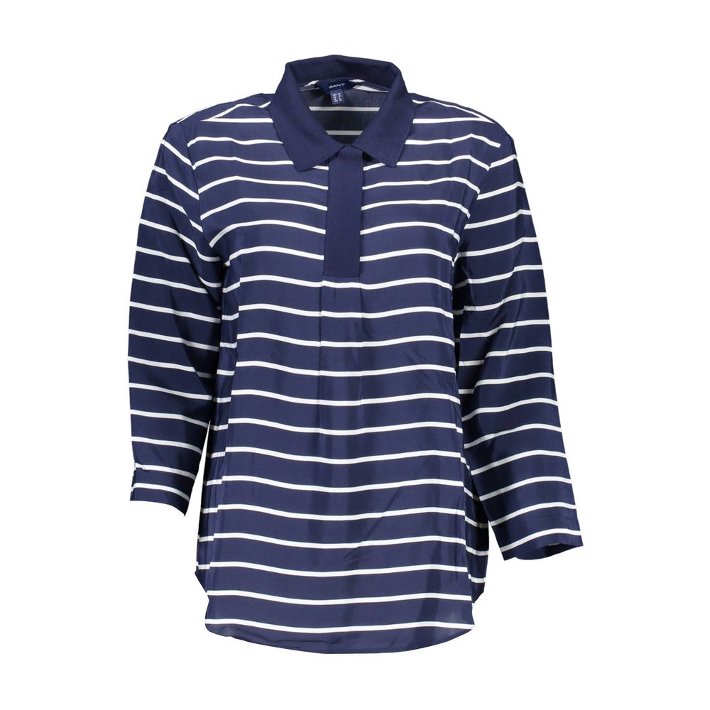 Tricou polo Gant albastru din viscoză pentru femei