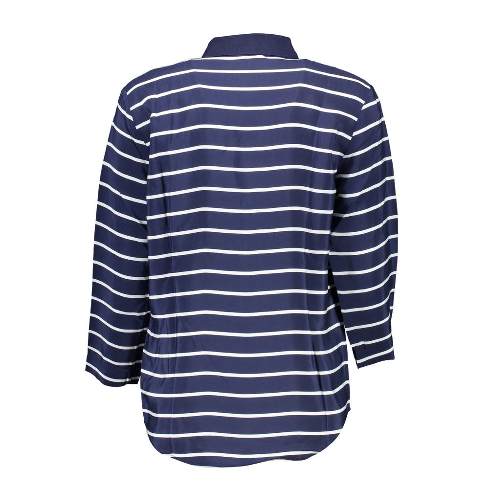Tricou polo Gant albastru din viscoză pentru femei