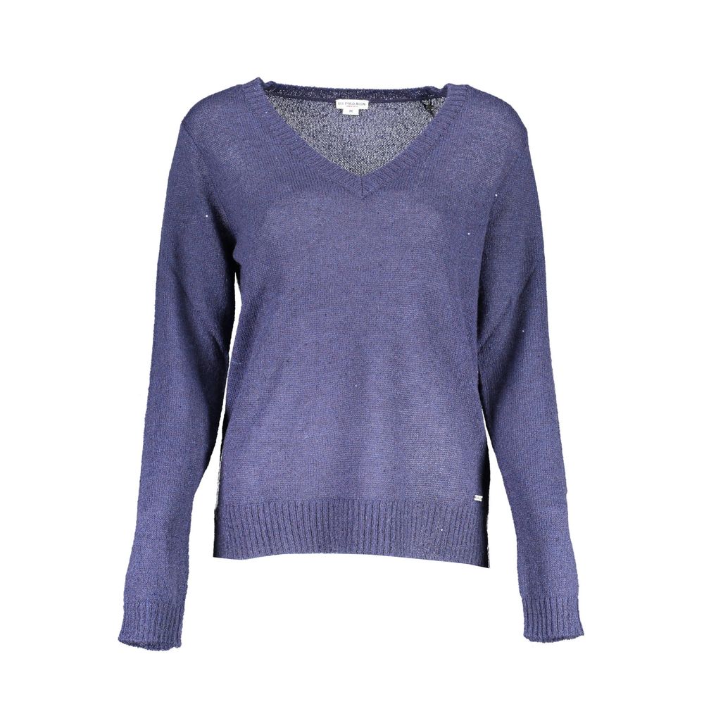 US POLO ASSN. Blauer Acryl-Damenpullover
