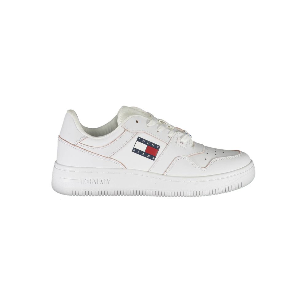 Teniși Tommy Hilfiger din piele albă pentru femei