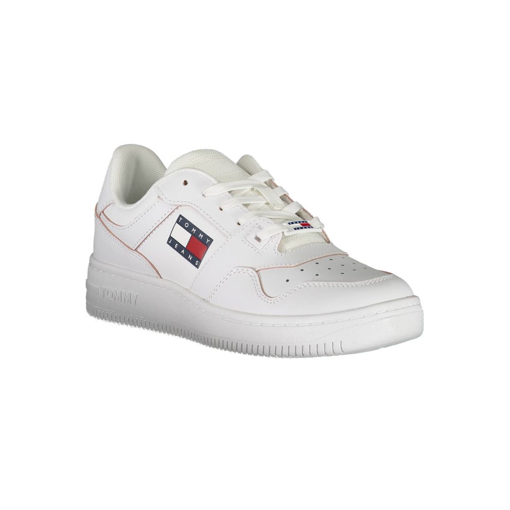 Teniși Tommy Hilfiger din piele albă pentru femei