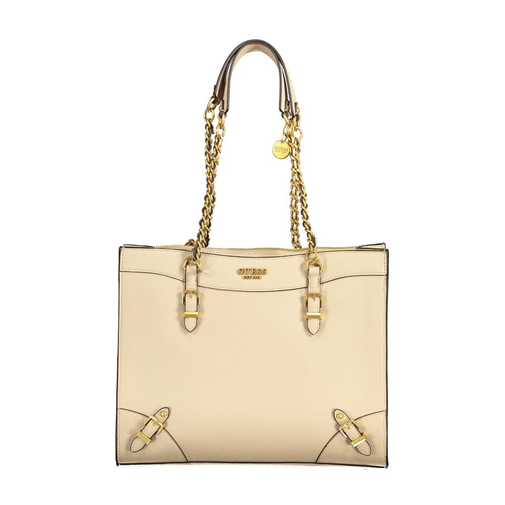 Guess Jeans Beige Polyethylen Damen Handtasche
