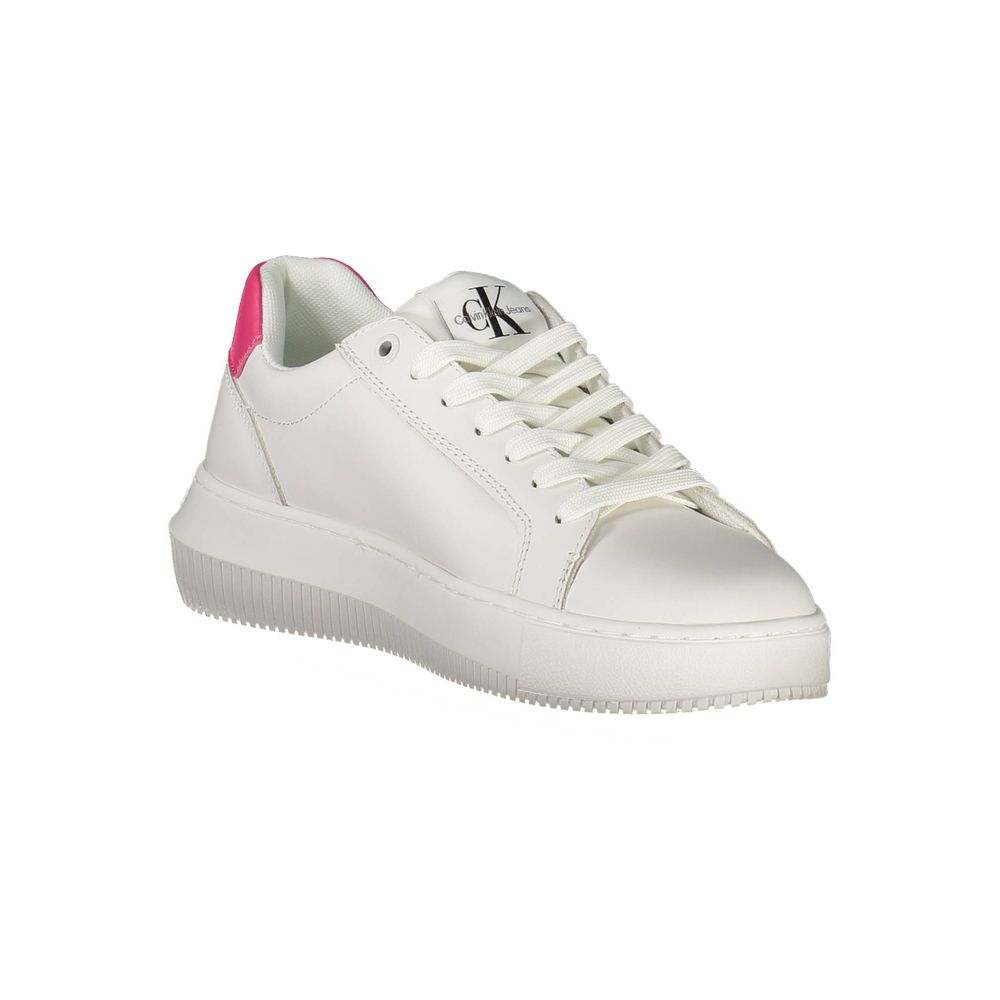 Calvin Klein Damen Sneaker aus weißem Leder