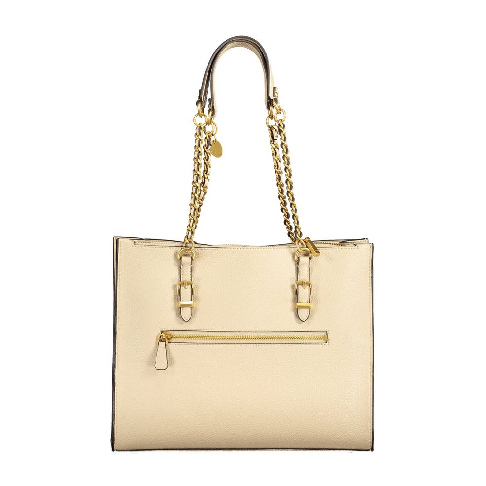 Guess Jeans Beige Polyethylen Damen Handtasche