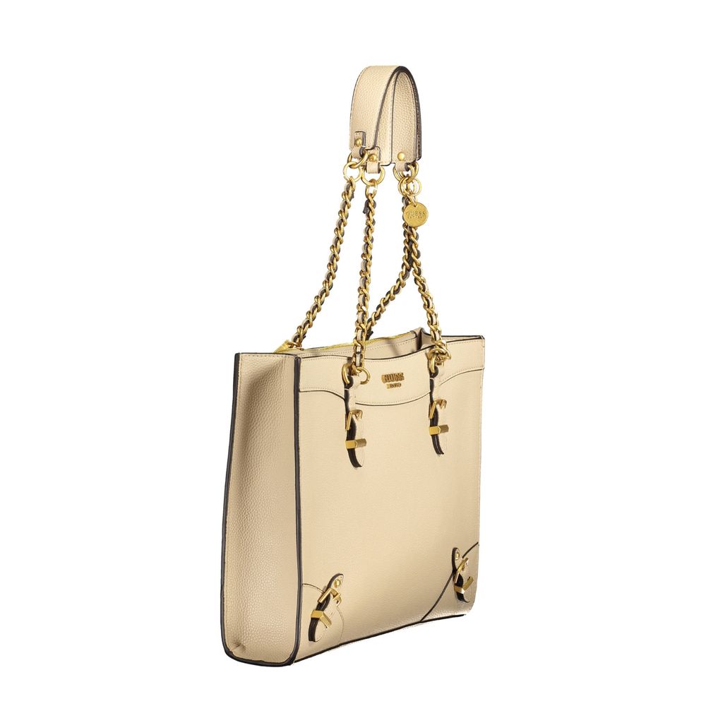 Guess Jeans Beige Polyethylen Damen Handtasche