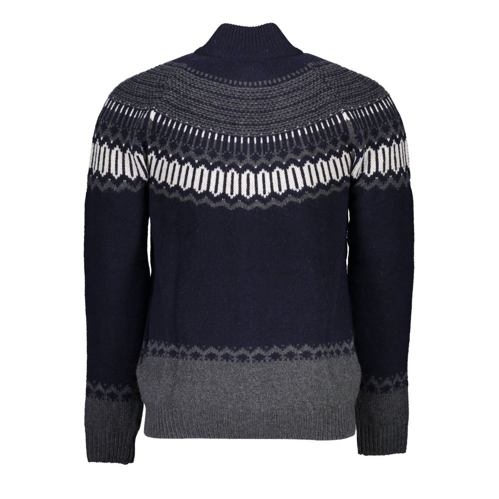 Cardigan elegant cu mânecă lungă și fermoar Gant, albastru