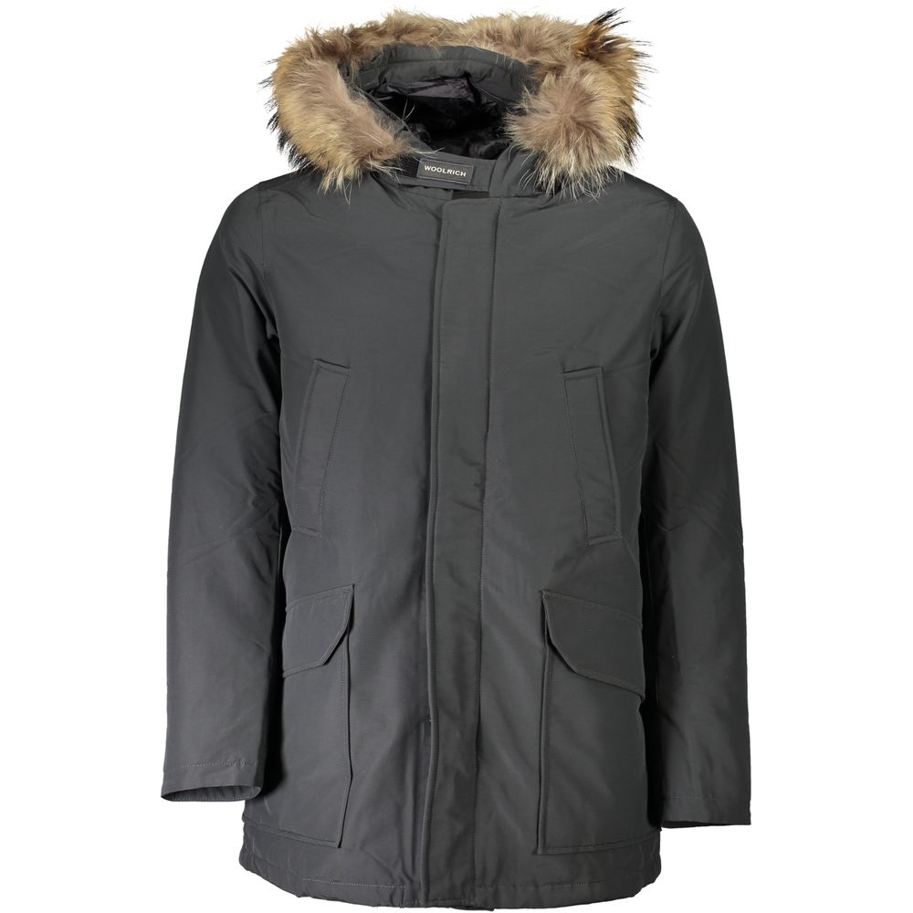 Jachetă Woolrich gri din bumbac