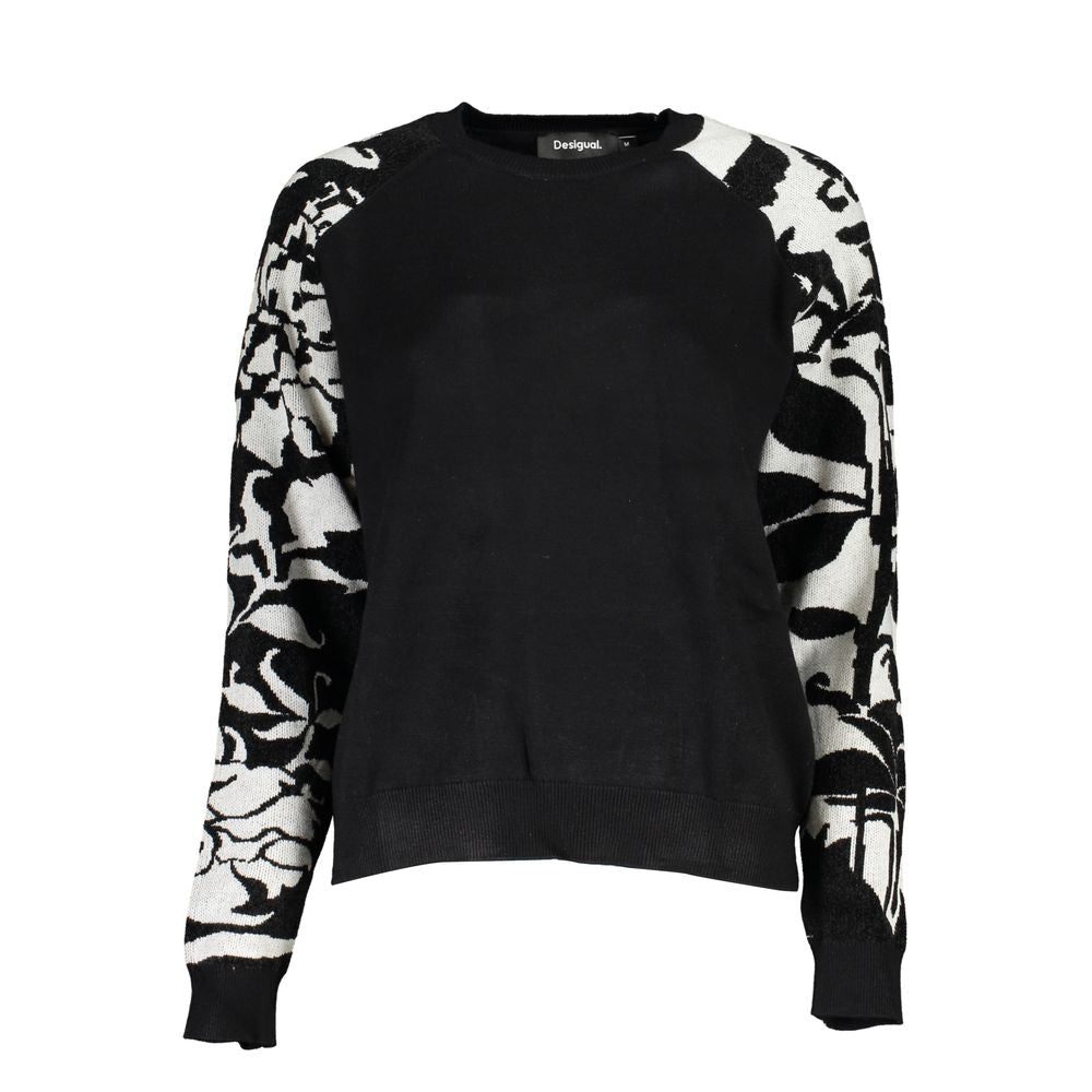 Desigual Schicker Pullover mit hohem Kragen und Kontrastdetails