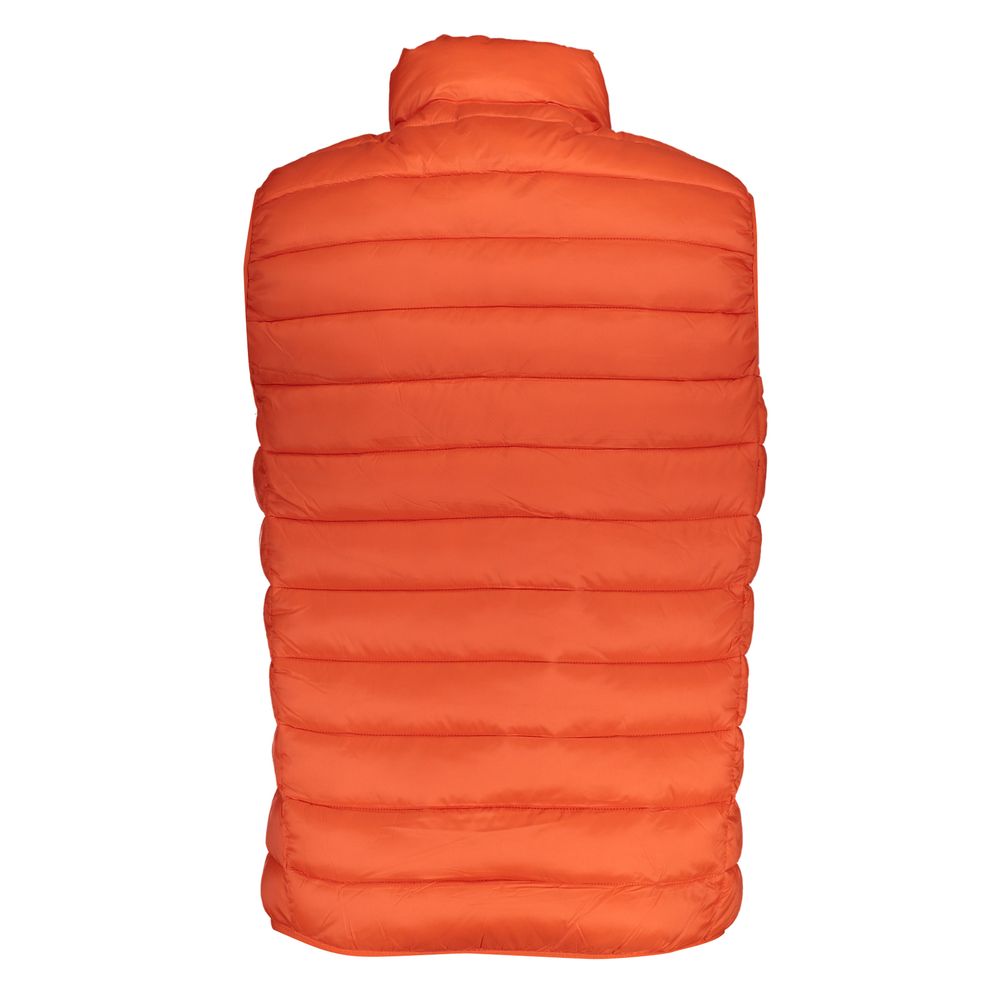 Norwegen 1963 Elegante ärmellose orangefarbene Polyamidjacke