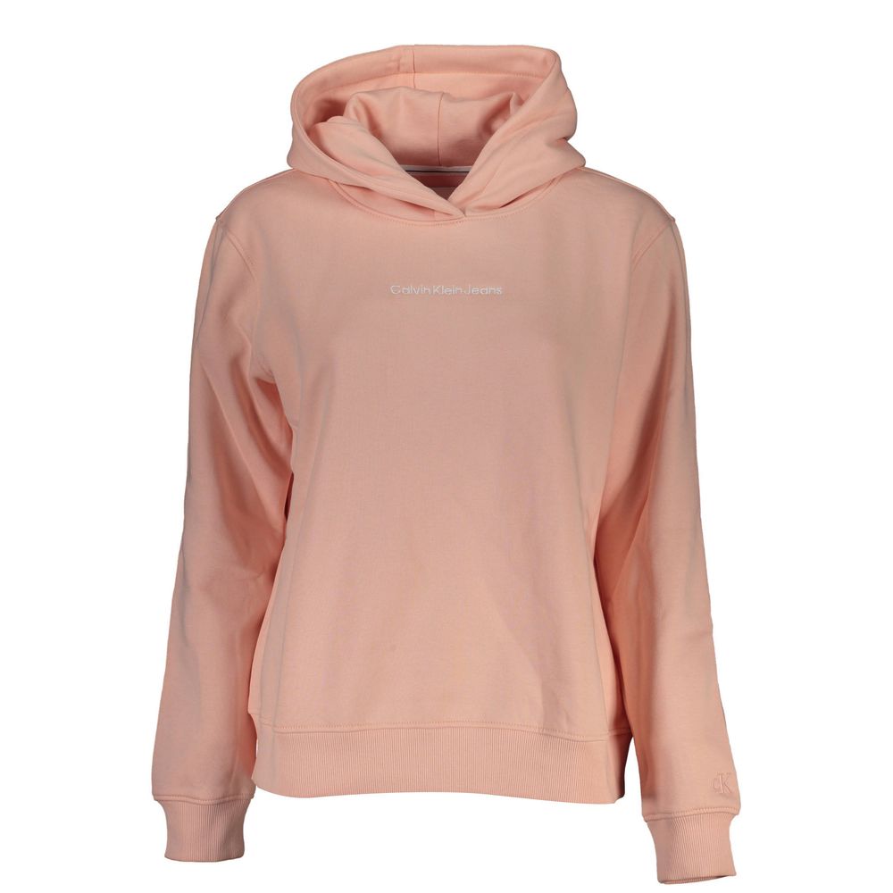 Calvin Klein – Schickes Fleece-Sweatshirt mit Kapuze in Rosa