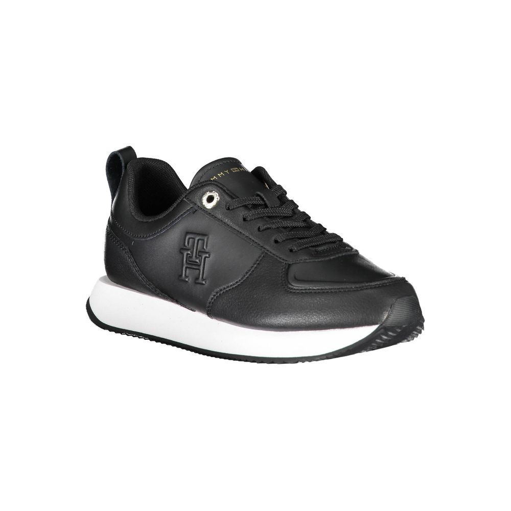 Tommy Hilfiger – Schwarze Leder-Sneaker für Damen