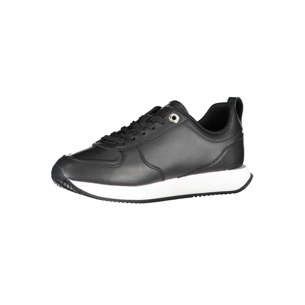 Tommy Hilfiger – Schwarze Leder-Sneaker für Damen