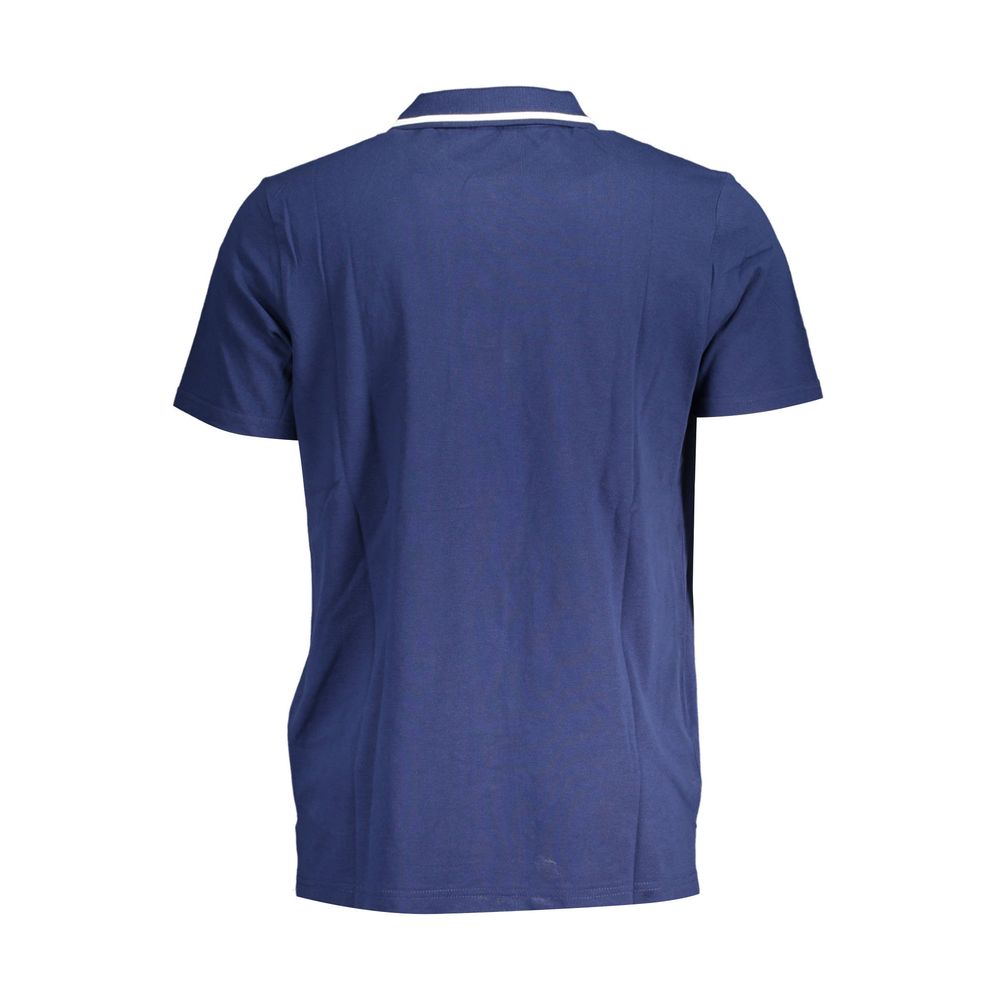 Tricou polo Fila Classic albastru din bumbac cu detalii contrastante