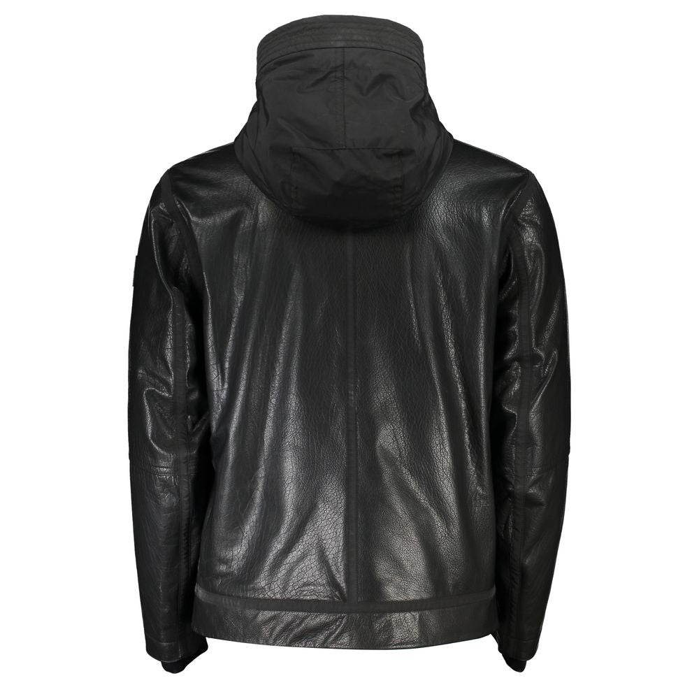 Hugo Boss Schwarze Lederjacke für Herren