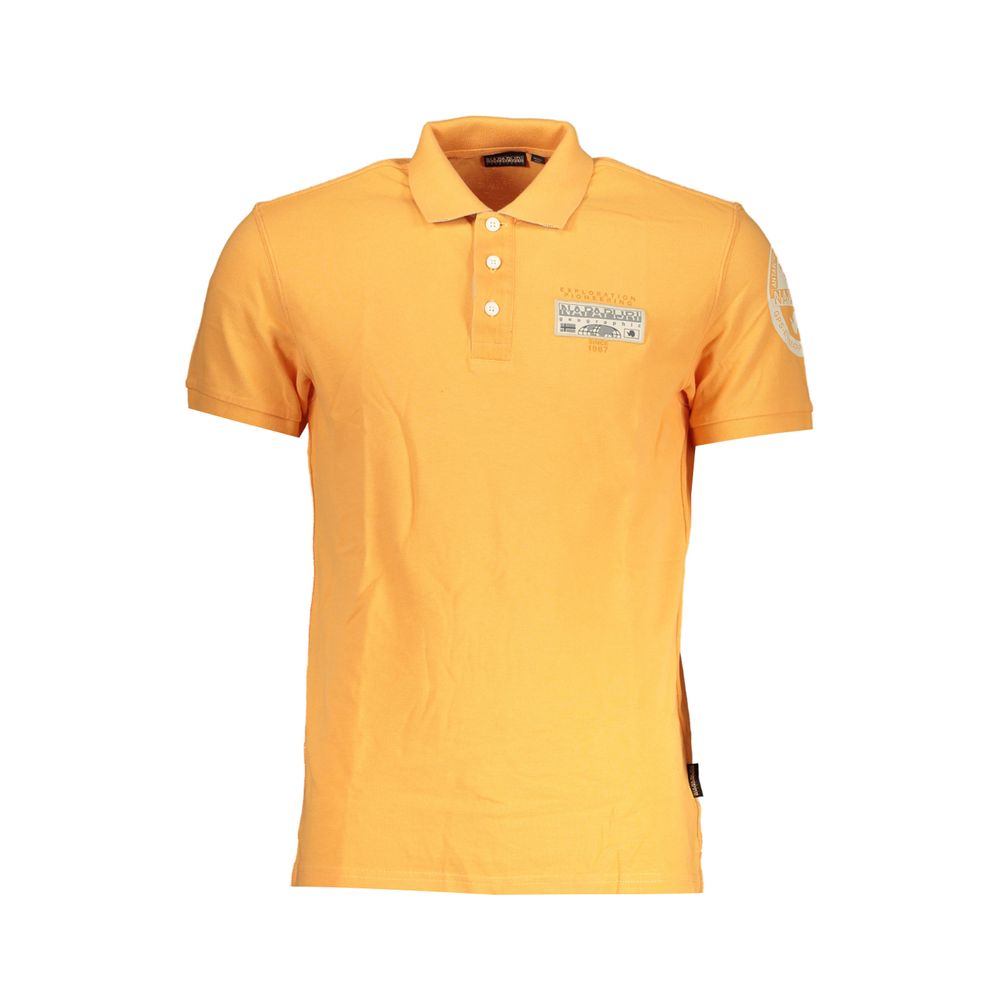 Napapijri Elegantes orangefarbenes Poloshirt mit Kontrastdetails