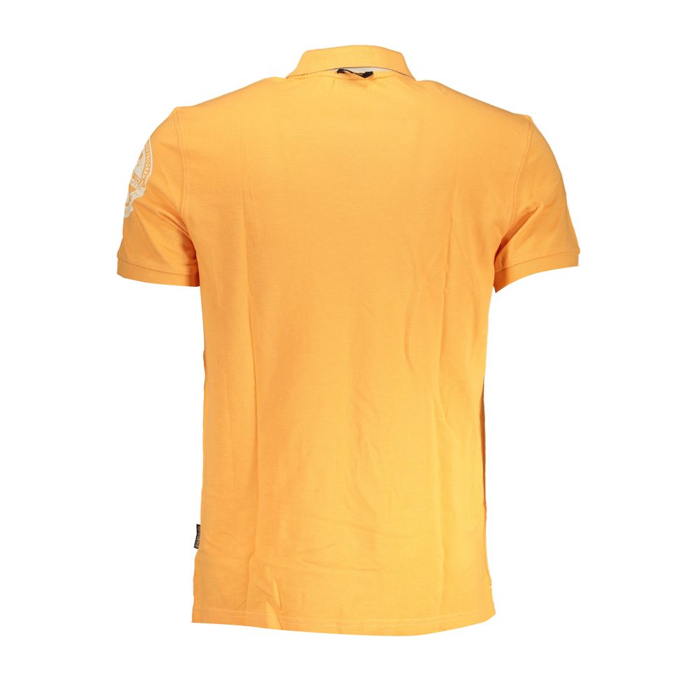 Napapijri Elegantes orangefarbenes Poloshirt mit Kontrastdetails