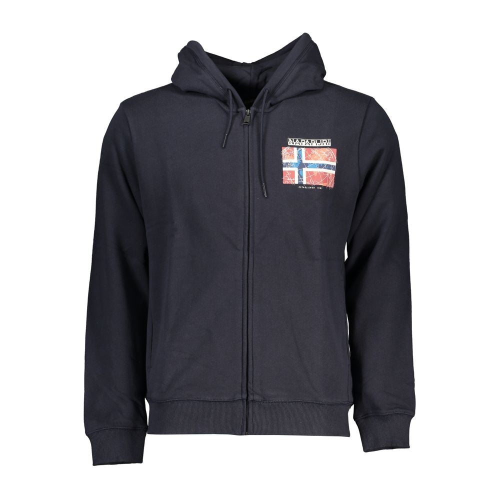 Napapijri – Blauer Kapuzenpullover aus Baumwolle mit Logo