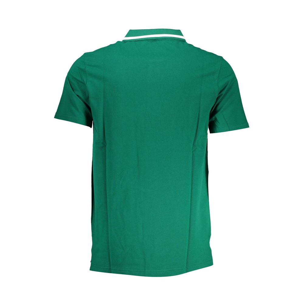 Tricou polo Fila Classic verde din bumbac cu detalii contrastante