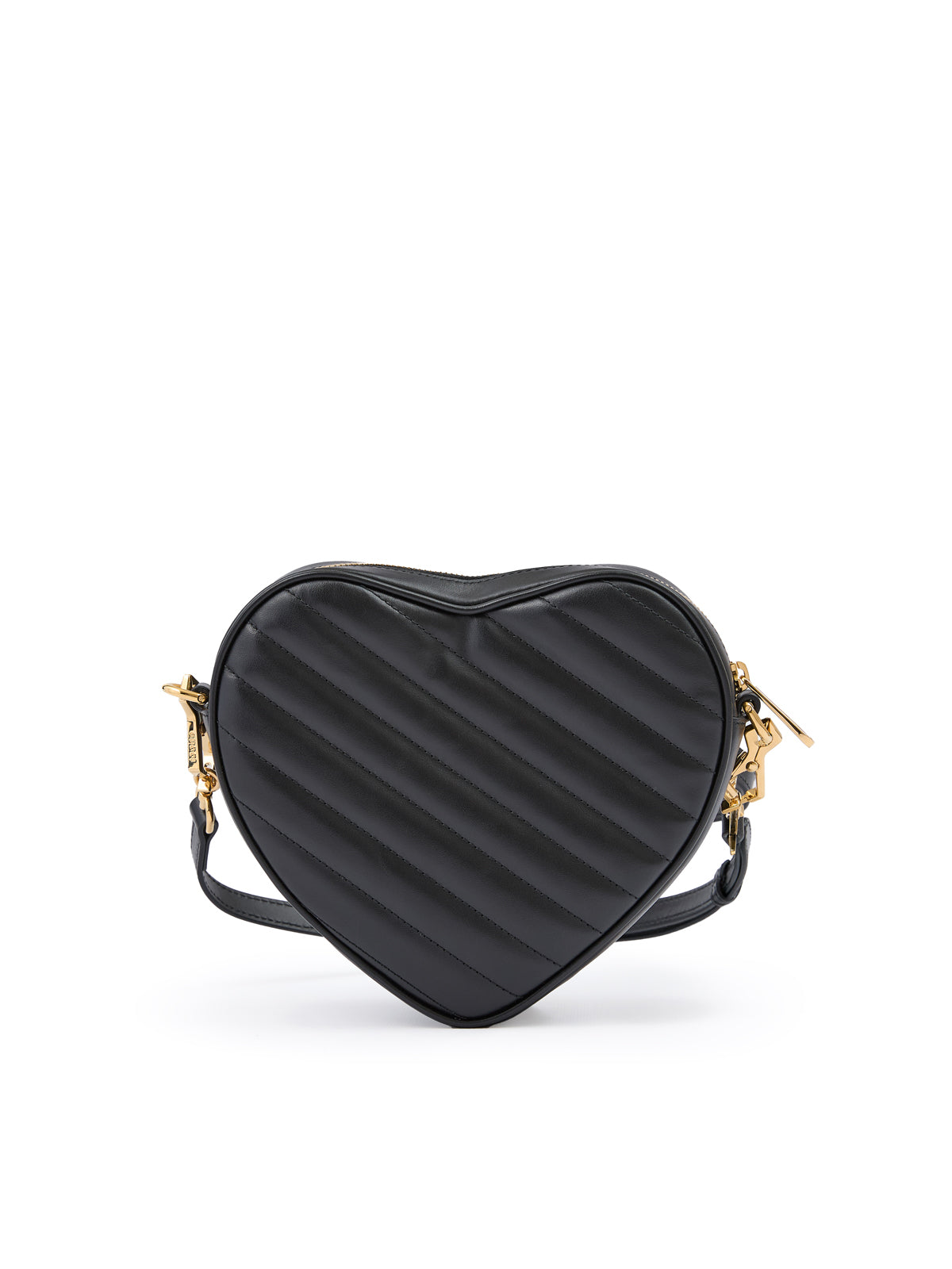 Gucci – Schwarze Umhängetasche aus Leder im Mini-Herz-Design