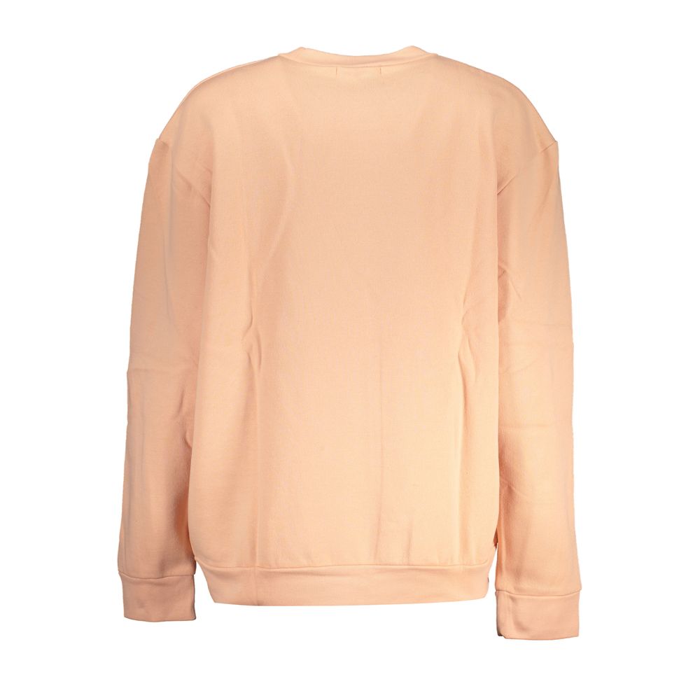 Cavalli Class Eleganter rosa Fleecepullover mit Rundhalsausschnitt
