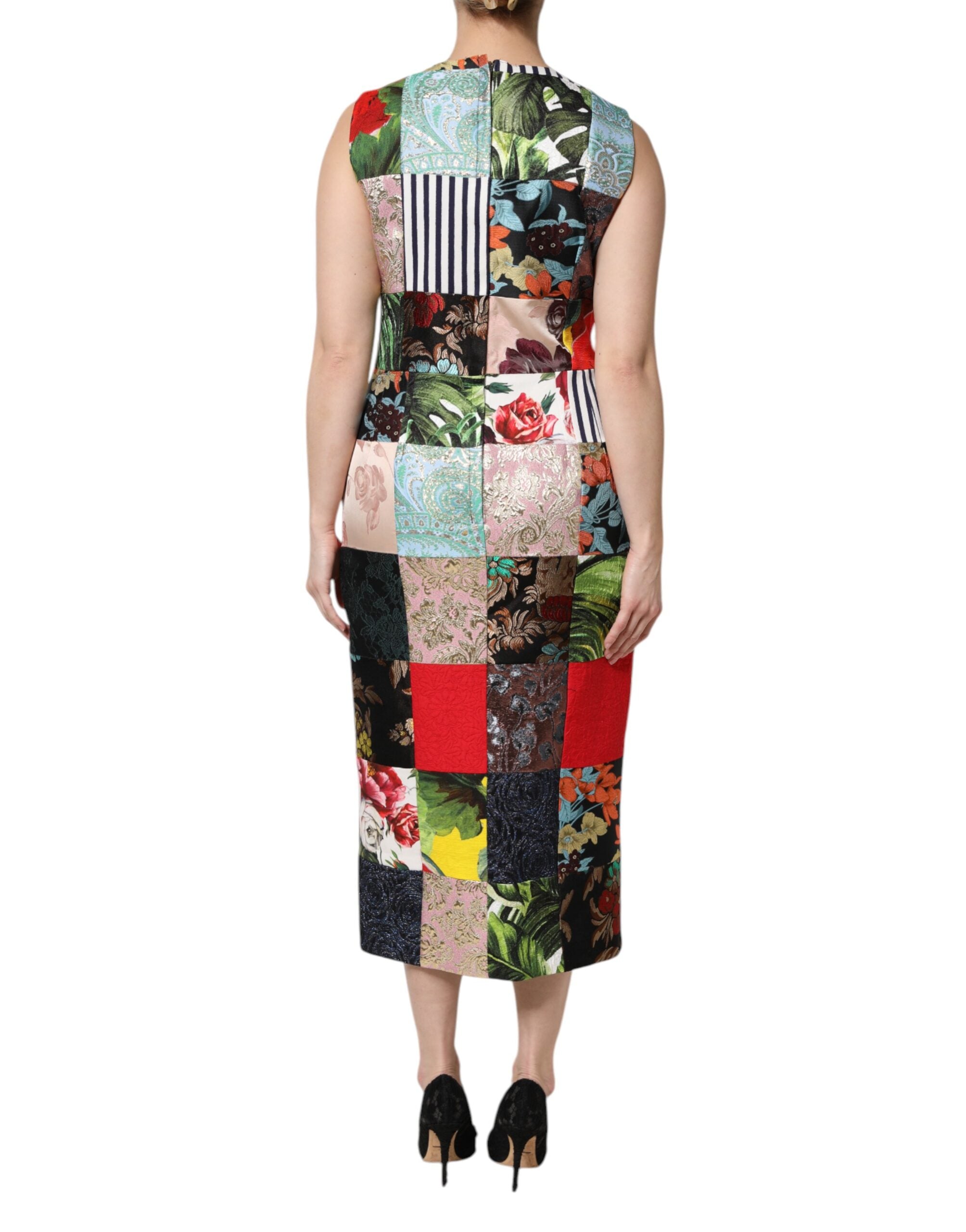 Rochie Dolce &amp; Gabbana cu imprimeu pețio multicolor, fără mâneci