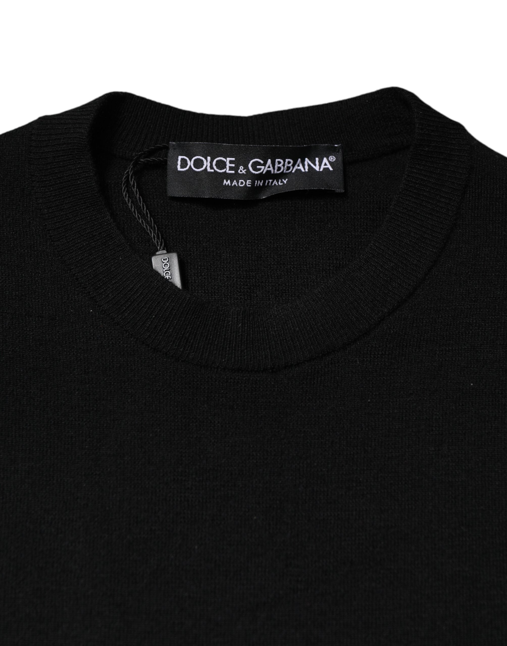 Rochie Dolce &amp; Gabbana neagră cu mâneci lungi, model bodycon, model teacă