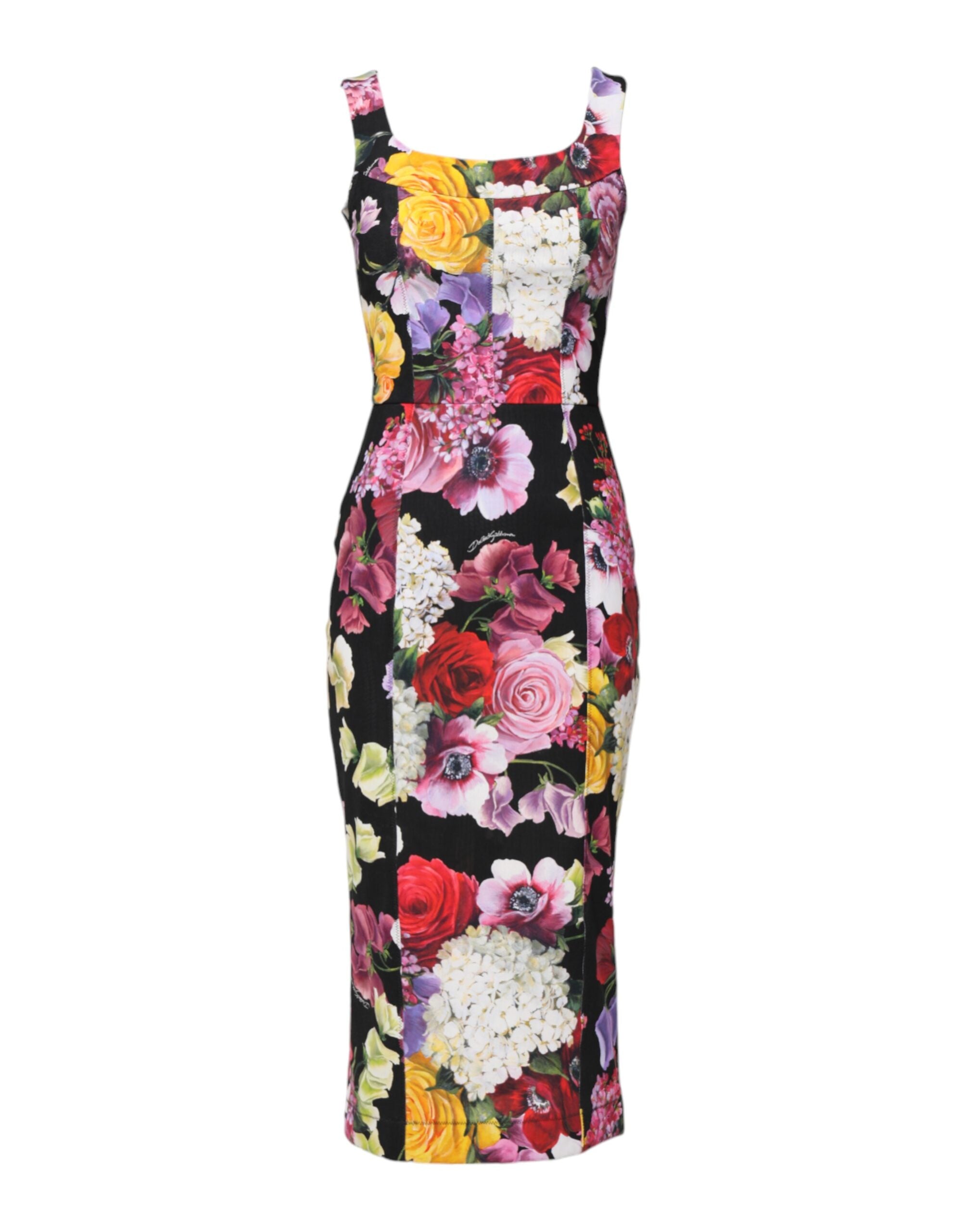 Rochie Dolce &amp; Gabbana Ortensia multicoloră cu imprimeu petic