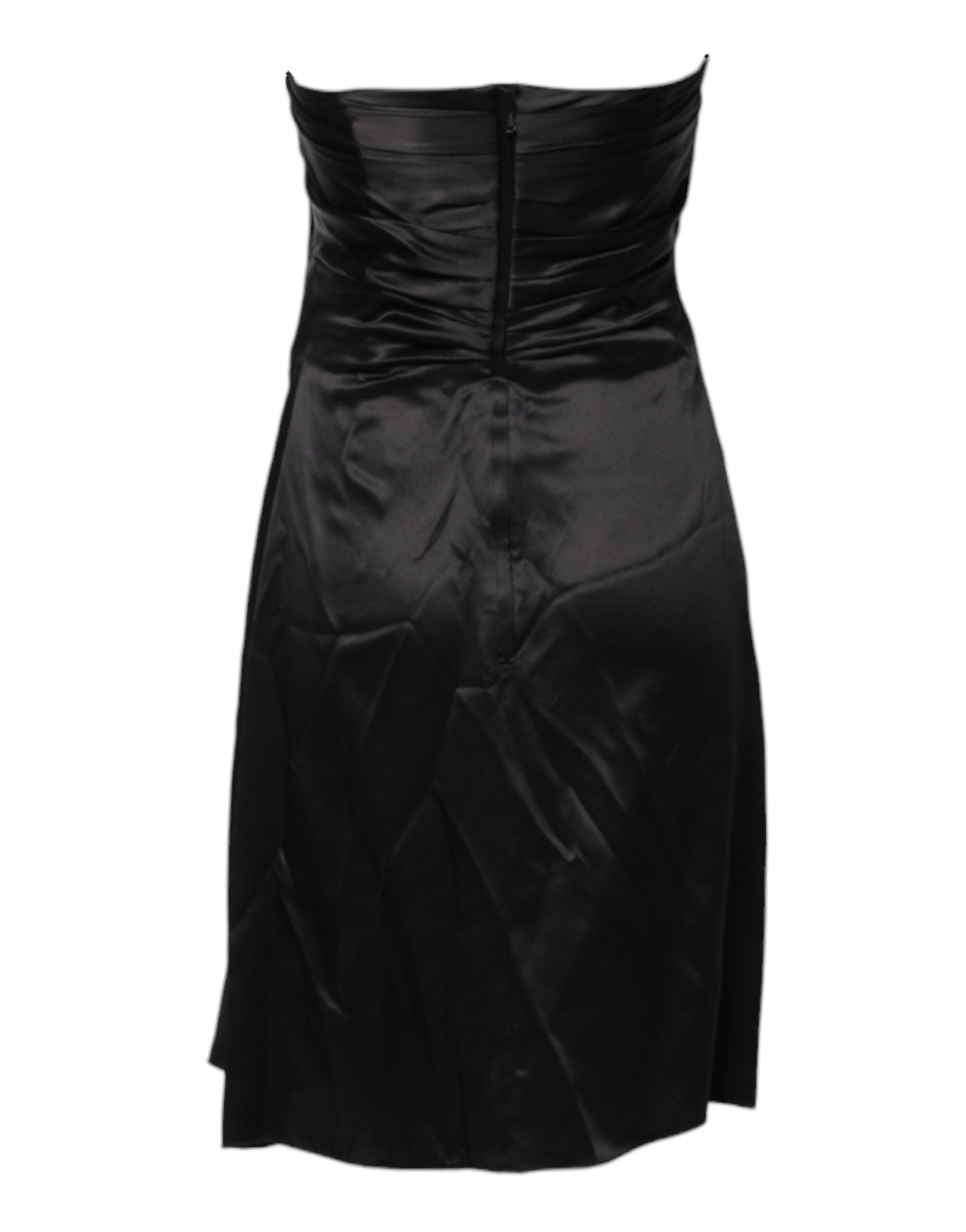 Rochie mini Dolce &amp; Gabbana neagră, fără bretele, cu model A
