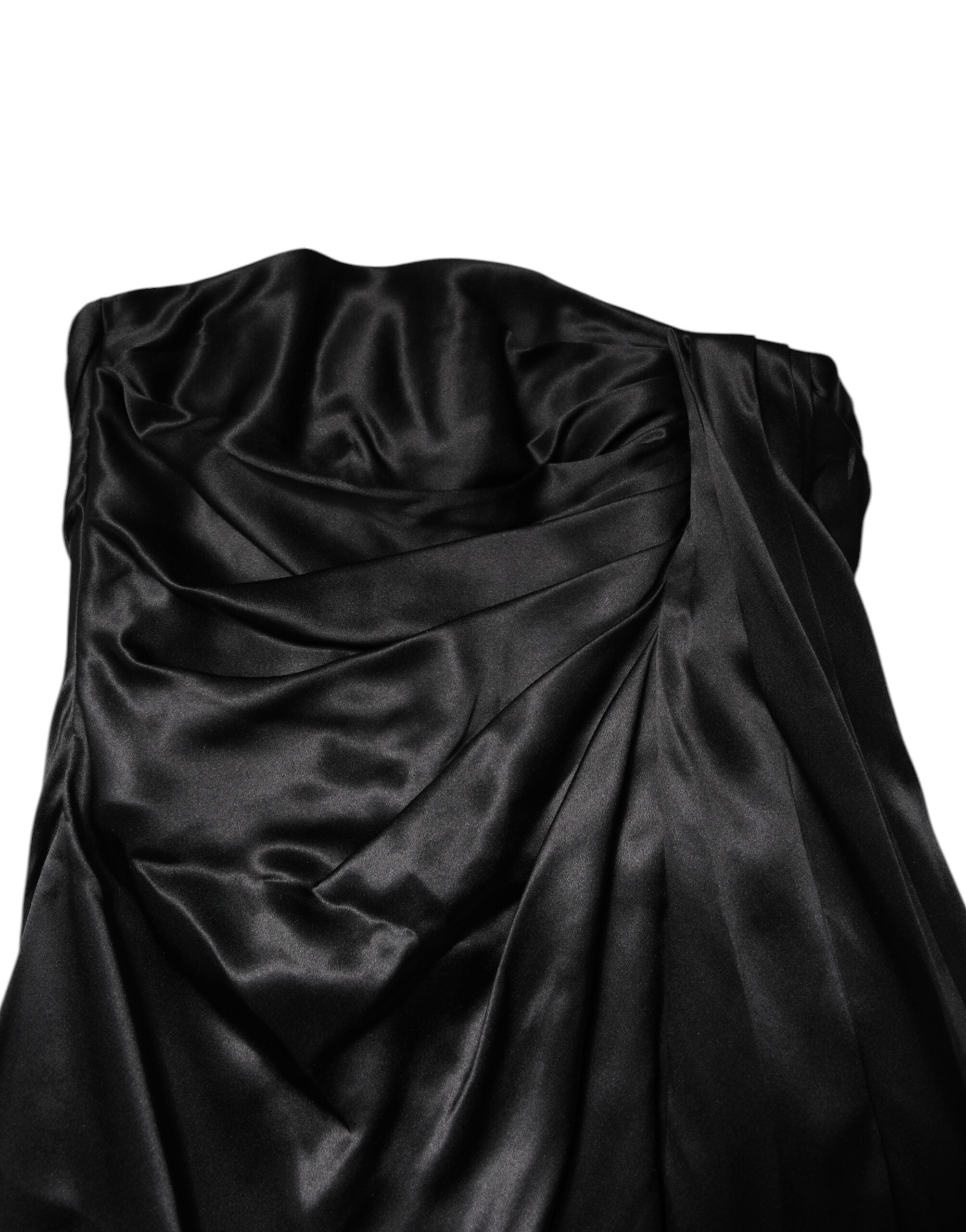Rochie mini Dolce &amp; Gabbana neagră, fără bretele, cu model A